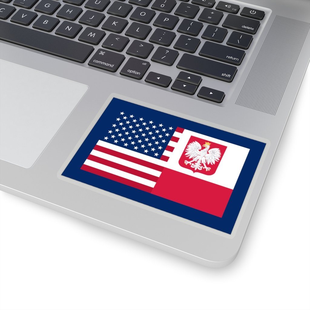 Polish American Flag Die-Cut Sticker Paper products Printify 4x4&quot; Transparent 