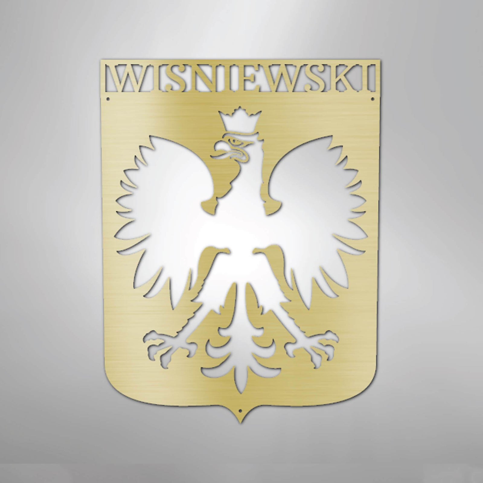 Polish Eagle Monogram Steel Sign Custom My Easy Monogram Gold 12"