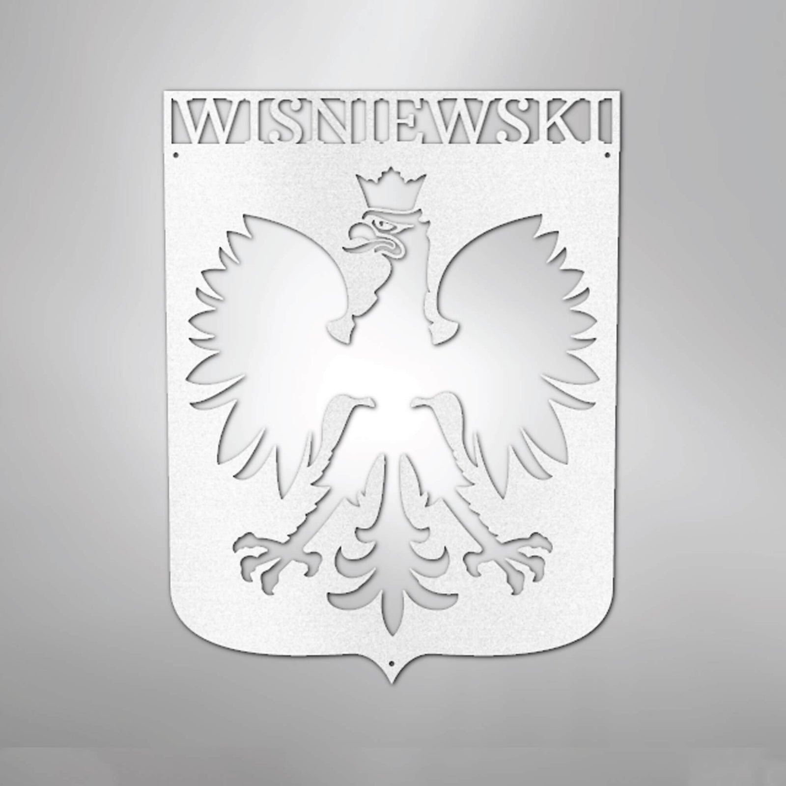 Polish Eagle Monogram Steel Sign Custom My Easy Monogram White 12"