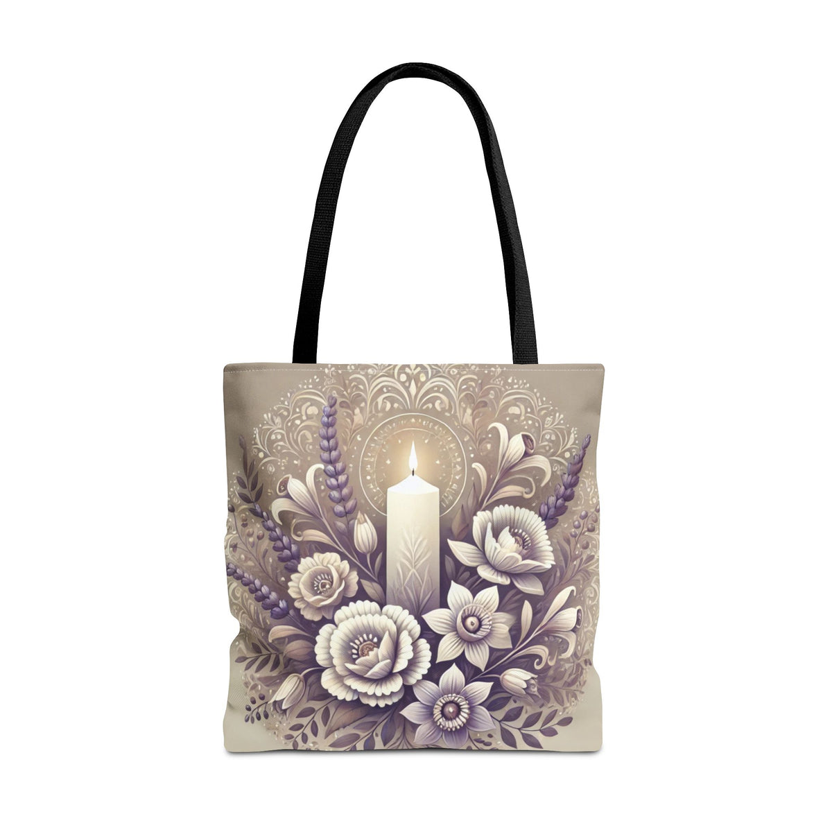 All Saints Day Religious Floral Folk Art Tote Bag
