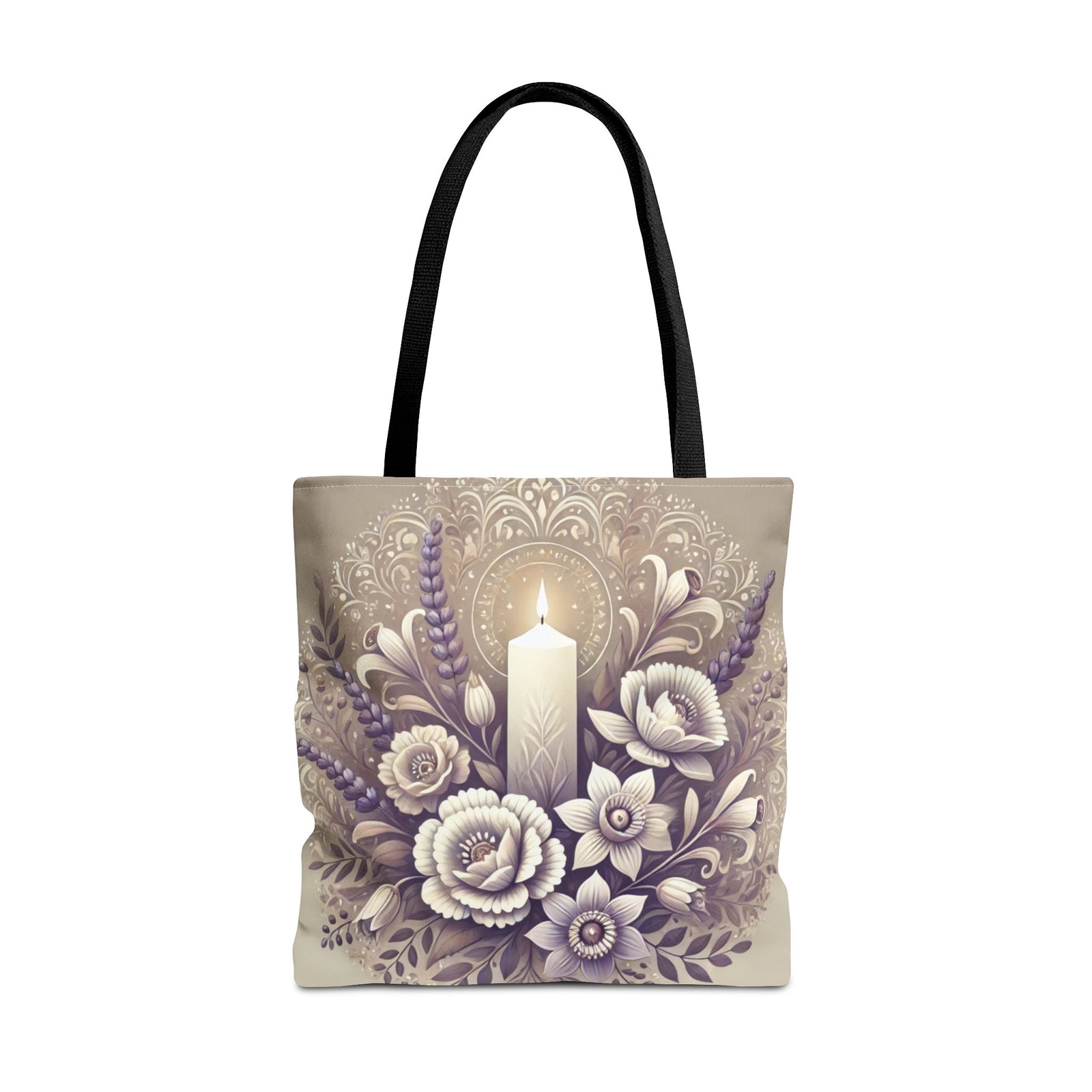 All Saints Day Religious Floral Folk Art Tote Bag