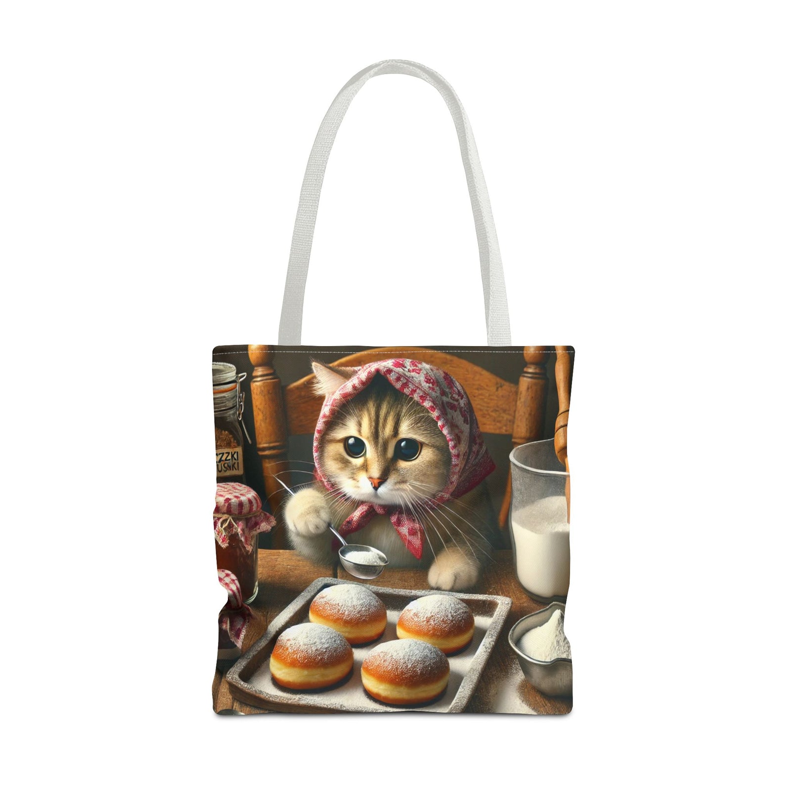 Cute Polish Cat Making Paczki Tote Bag
