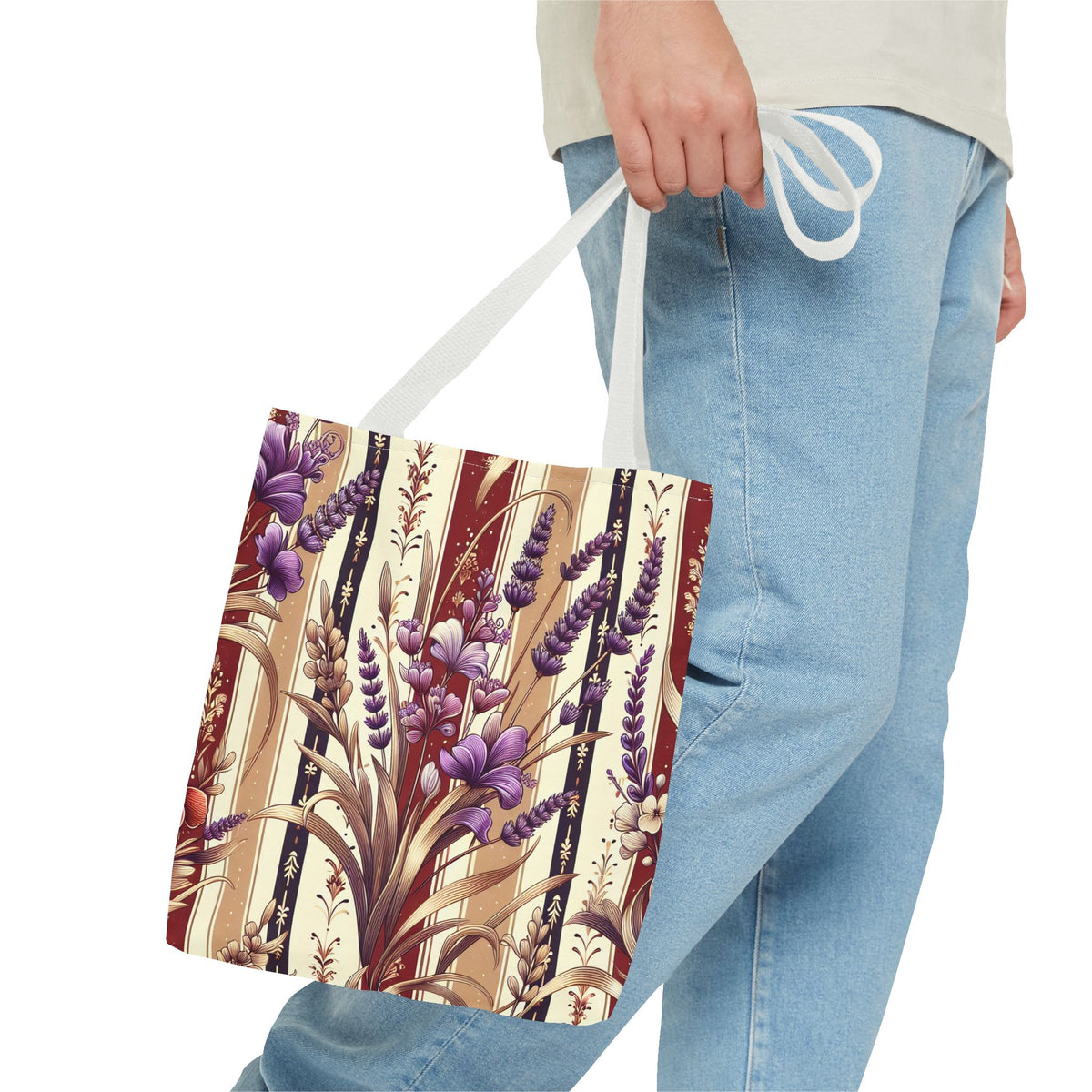 Lavender Floral Pattern Tote Bag