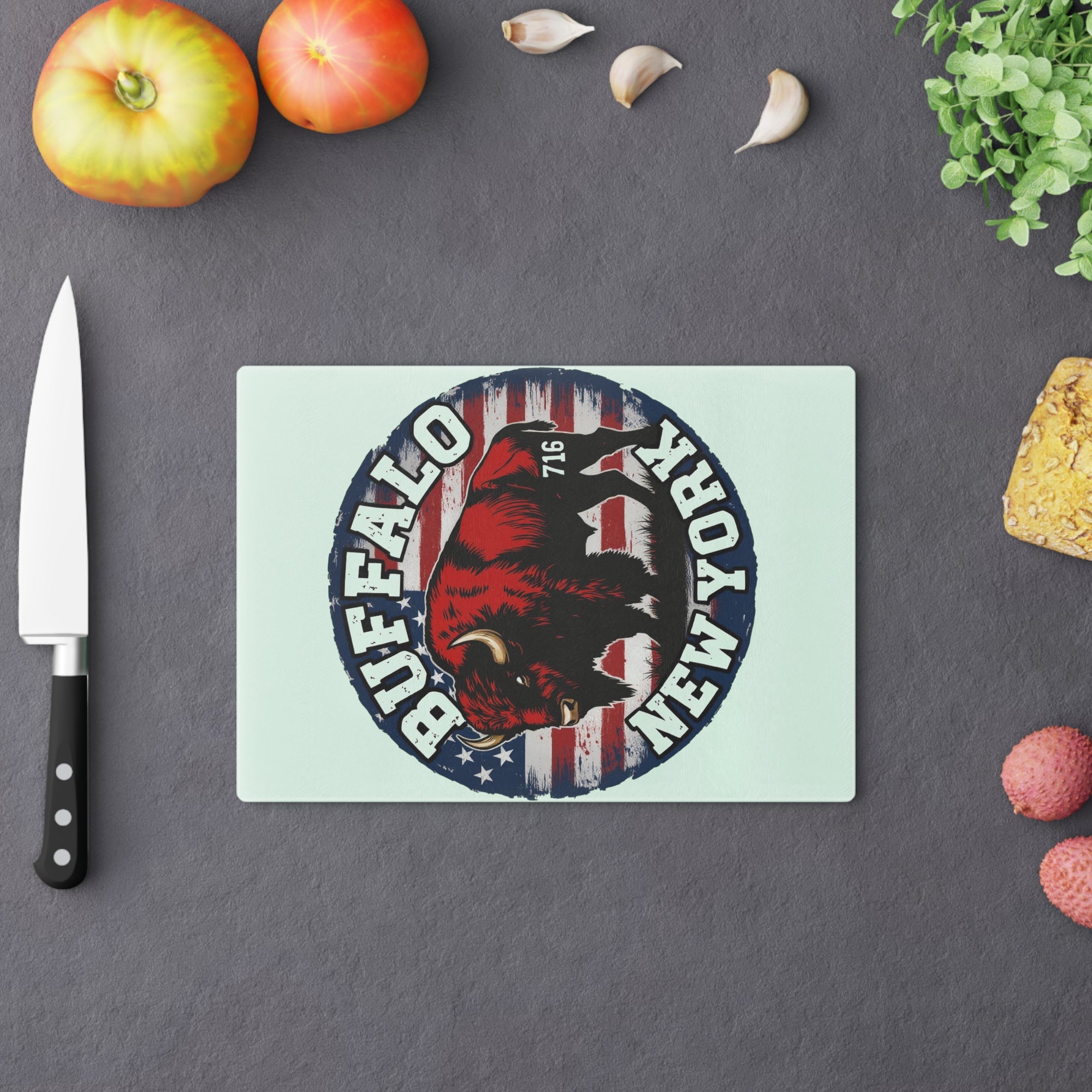 Buffalo NY 716 Tempered Glass Cutting Board