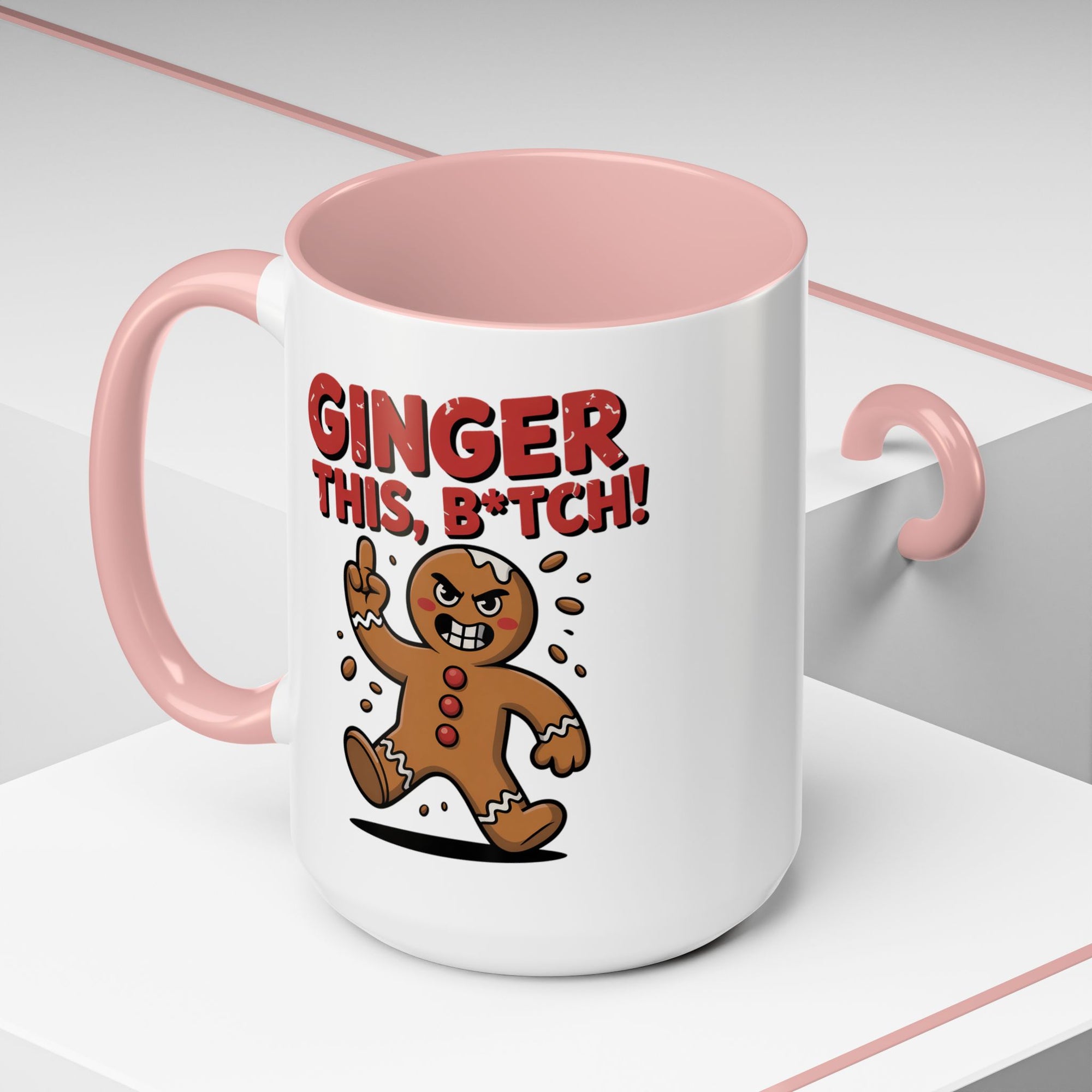 Angry Gingerbread Man Coffee Mug With Color Inside