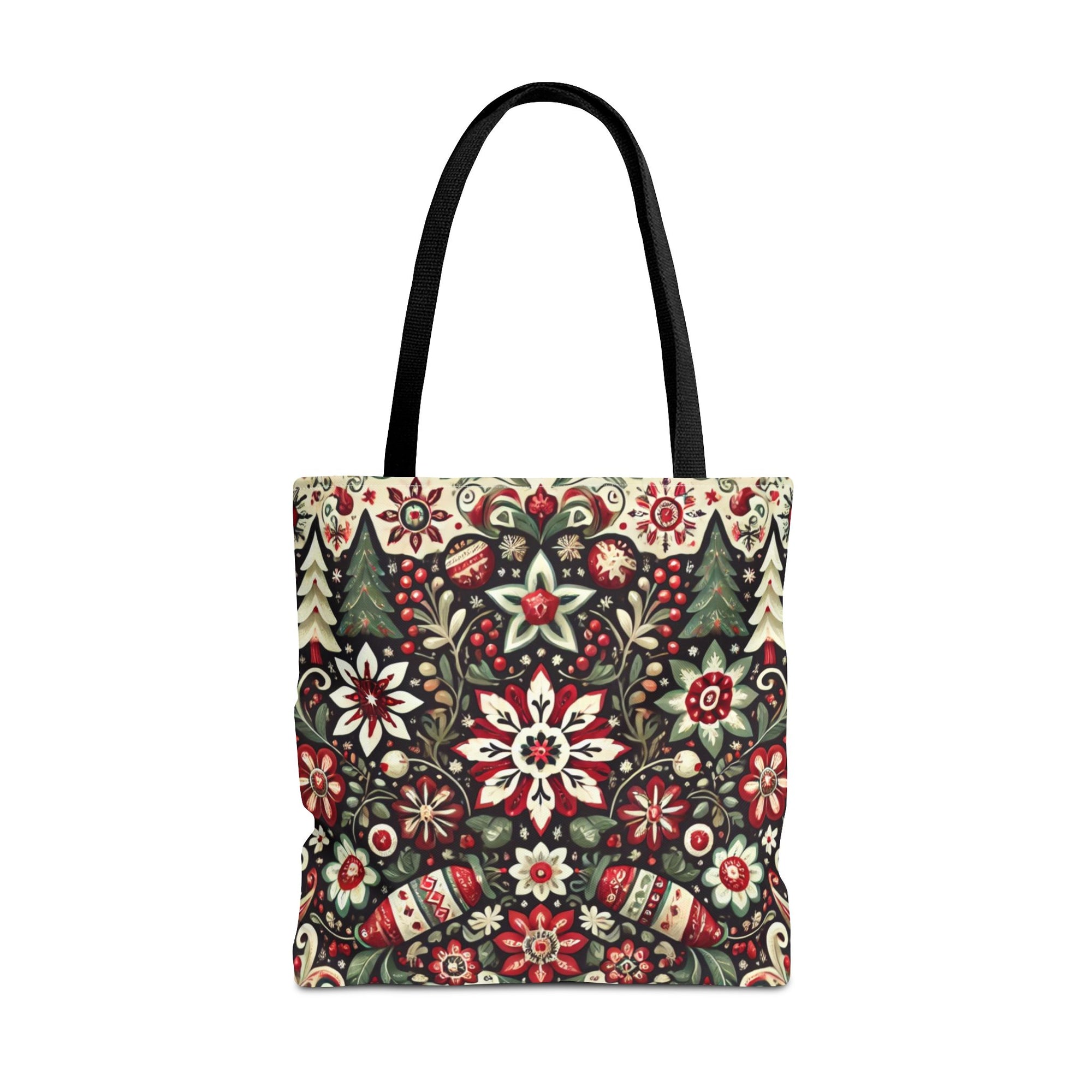 Antique Holiday Retro Christmas Folk Art Tote Bag