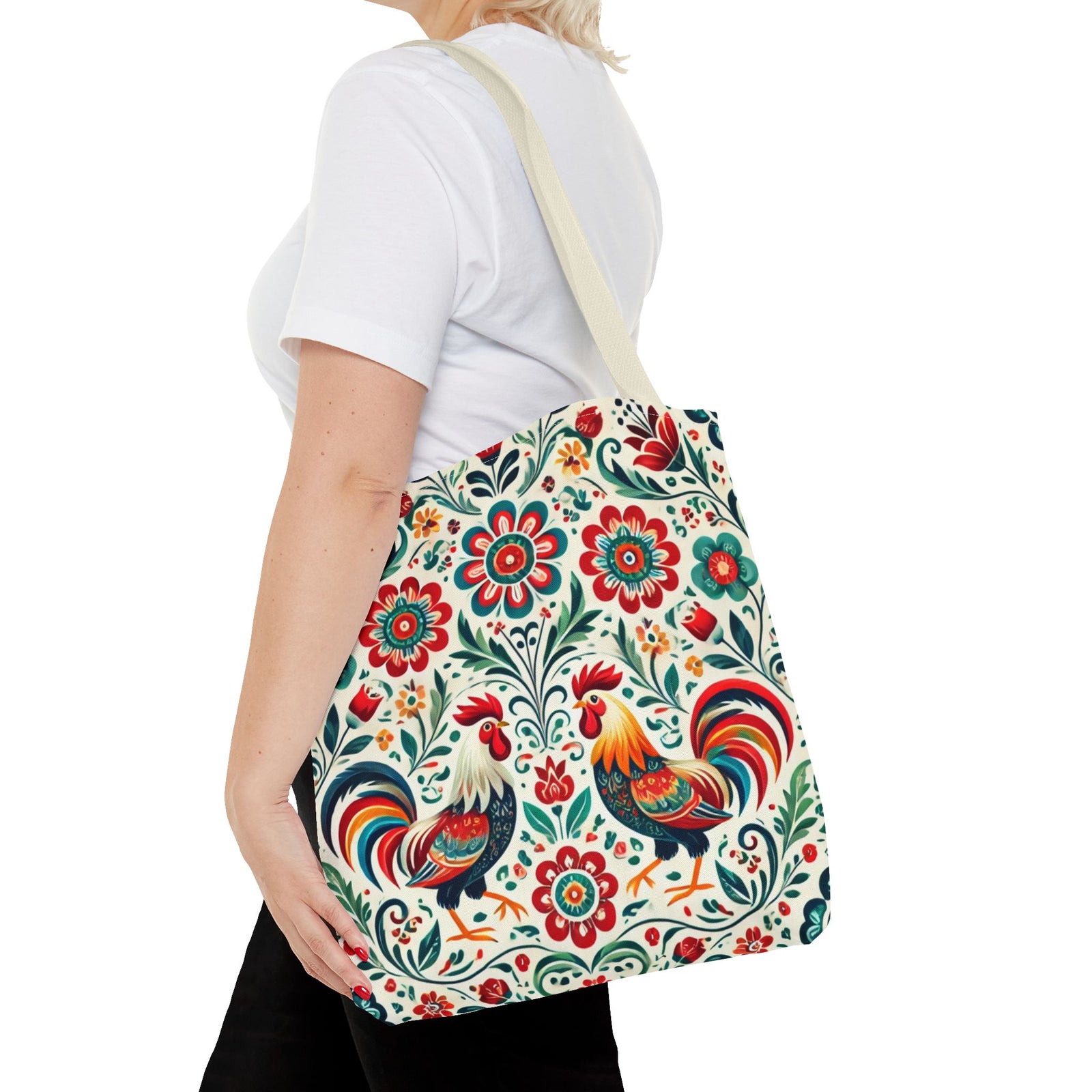 Colorful Polish Wycinanki Floral Design Tote Bag