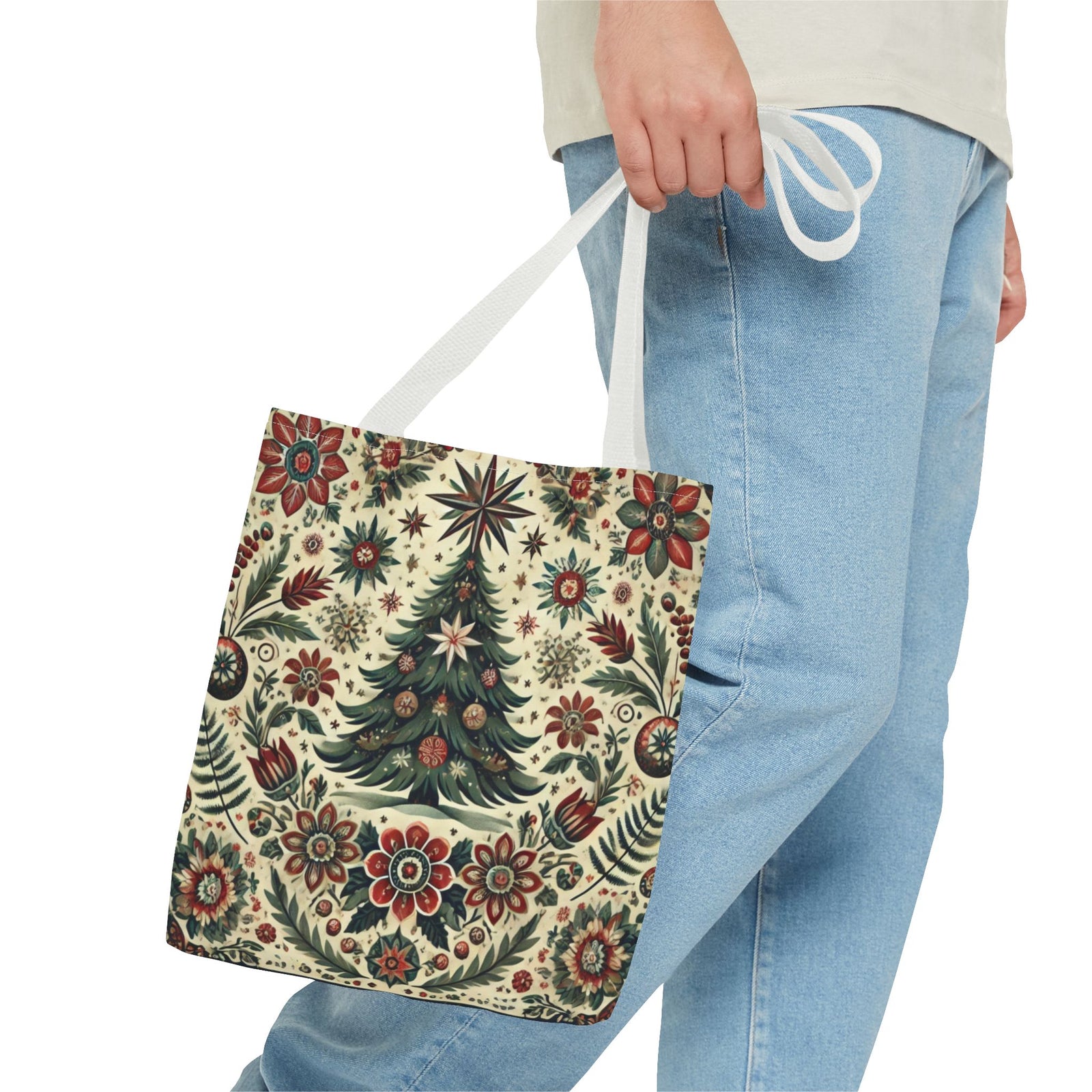 Vintage Christmas Tree Retro Tote Bag
