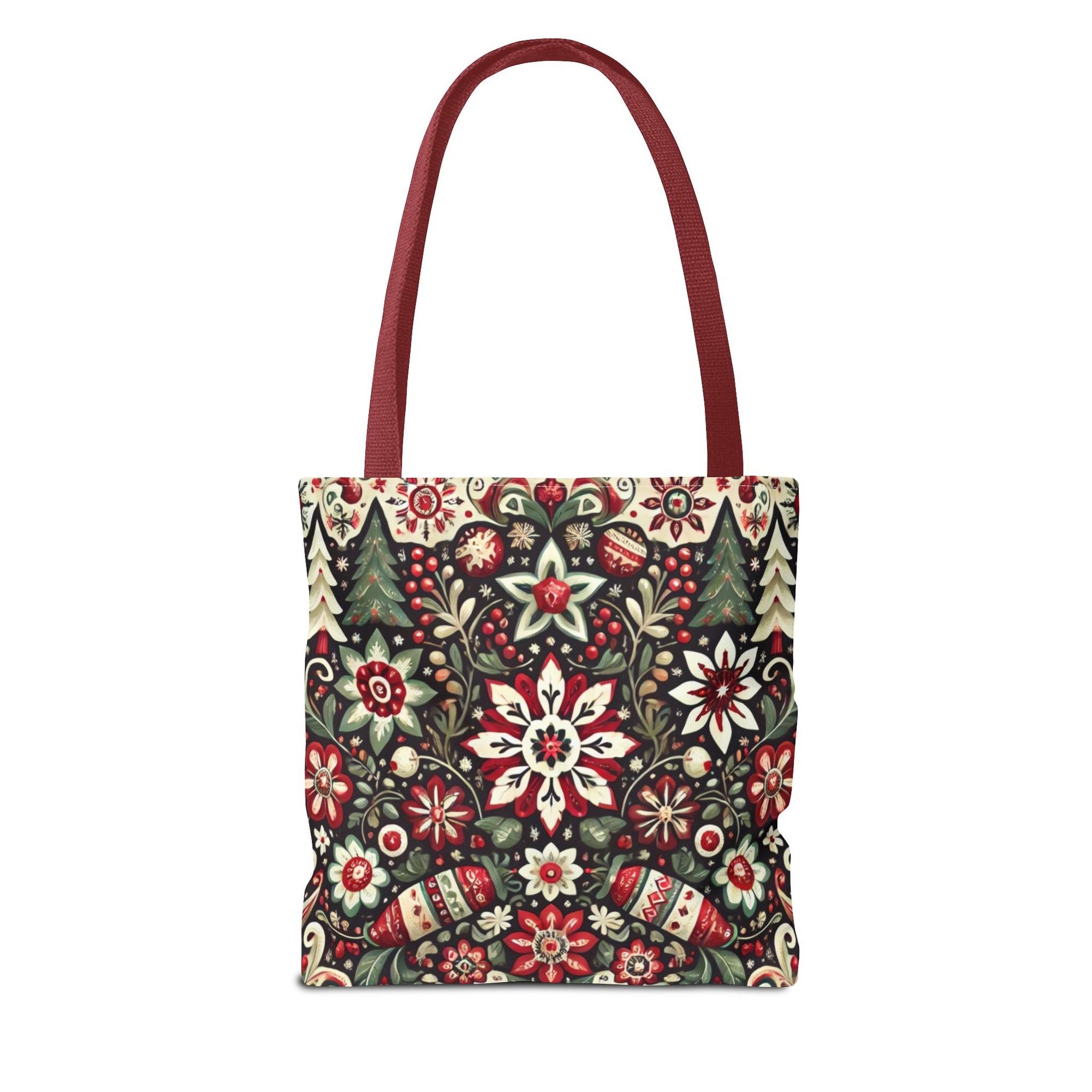 Antique Holiday Retro Christmas Folk Art Tote Bag