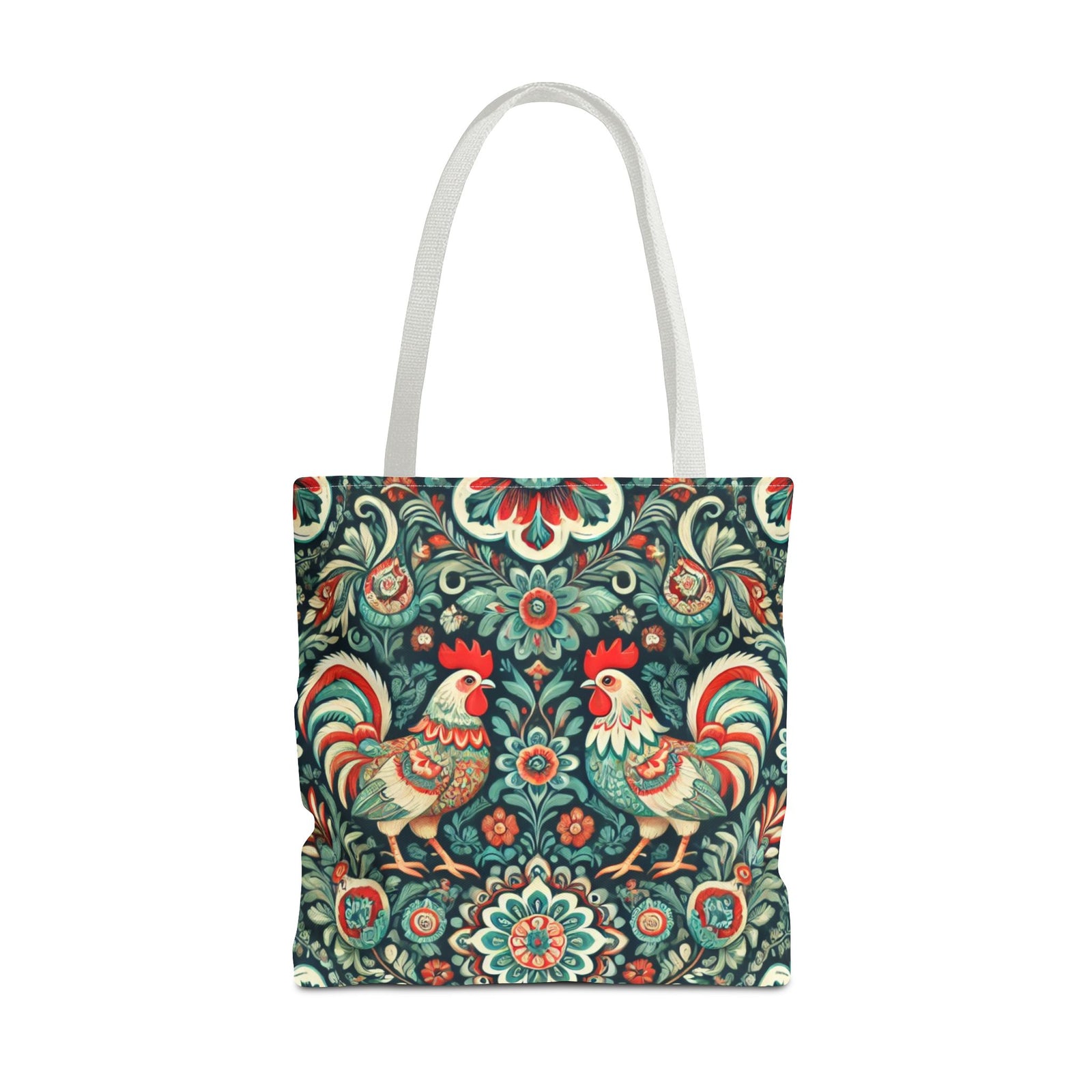 Polish Wycinanki Chickens Floral Design Tote Bag