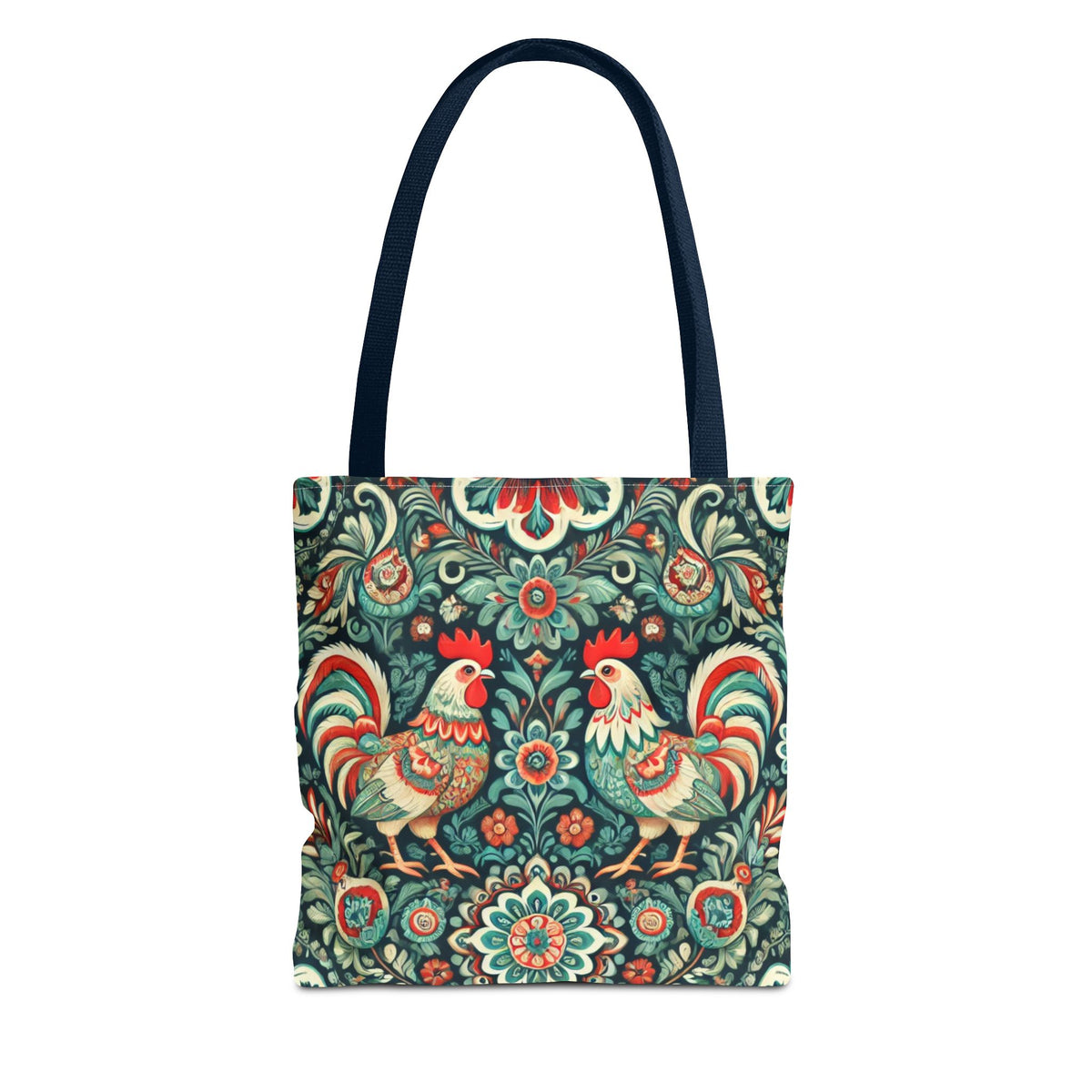 Polish Wycinanki Chickens Floral Design Tote Bag
