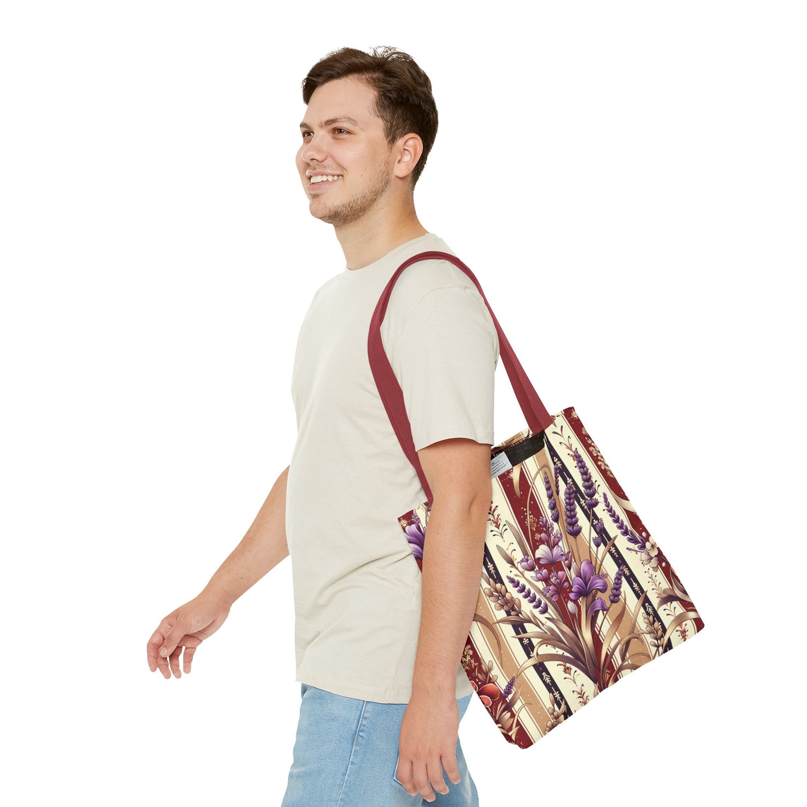 Lavender Floral Pattern Tote Bag