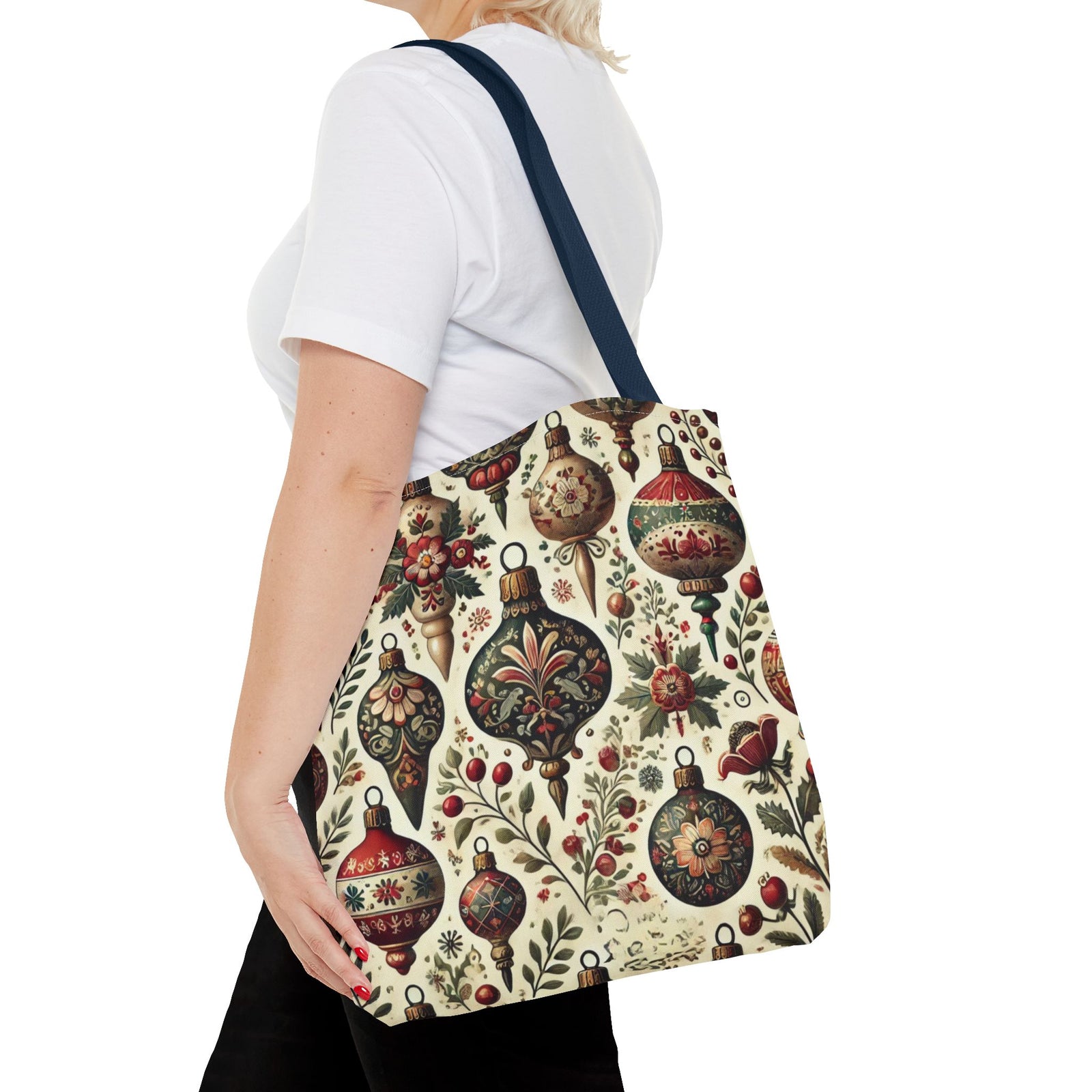 Vintage Christmas Bulbs Festive Holiday Tote Bag