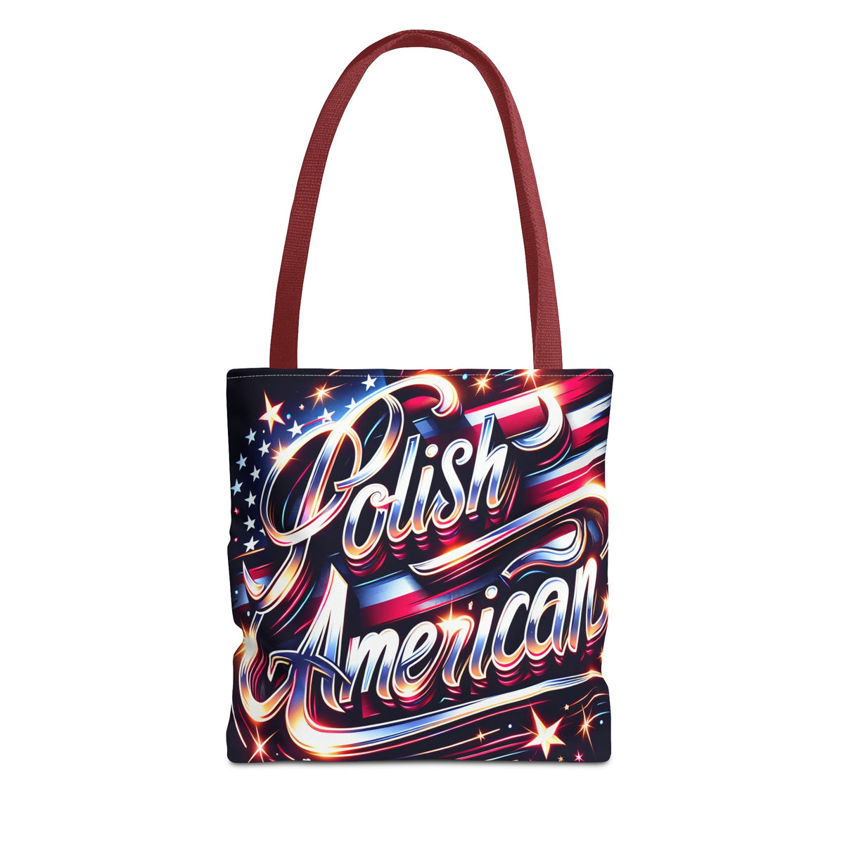 Polish American Patriotic Tote Bag - USA Flag Shoulder Bag for Independence Day