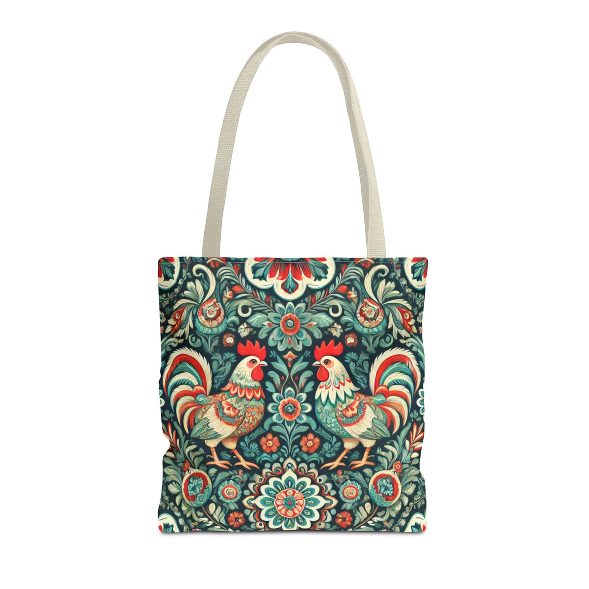 Polish Wycinanki Chickens Floral Design Tote Bag