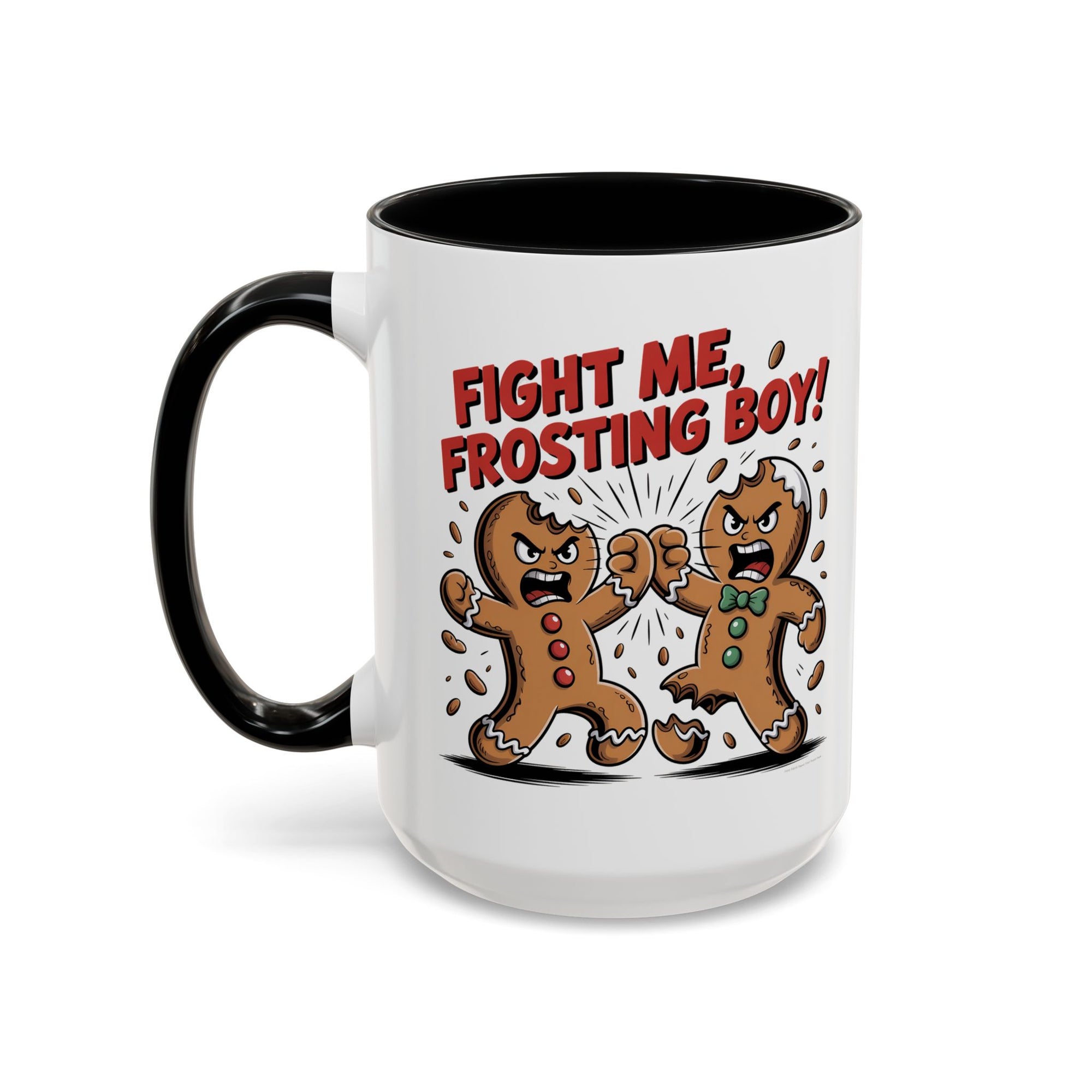 Funny Gingerbread Man Fight Me Frosting Boy Coffee Mug With Color Inside