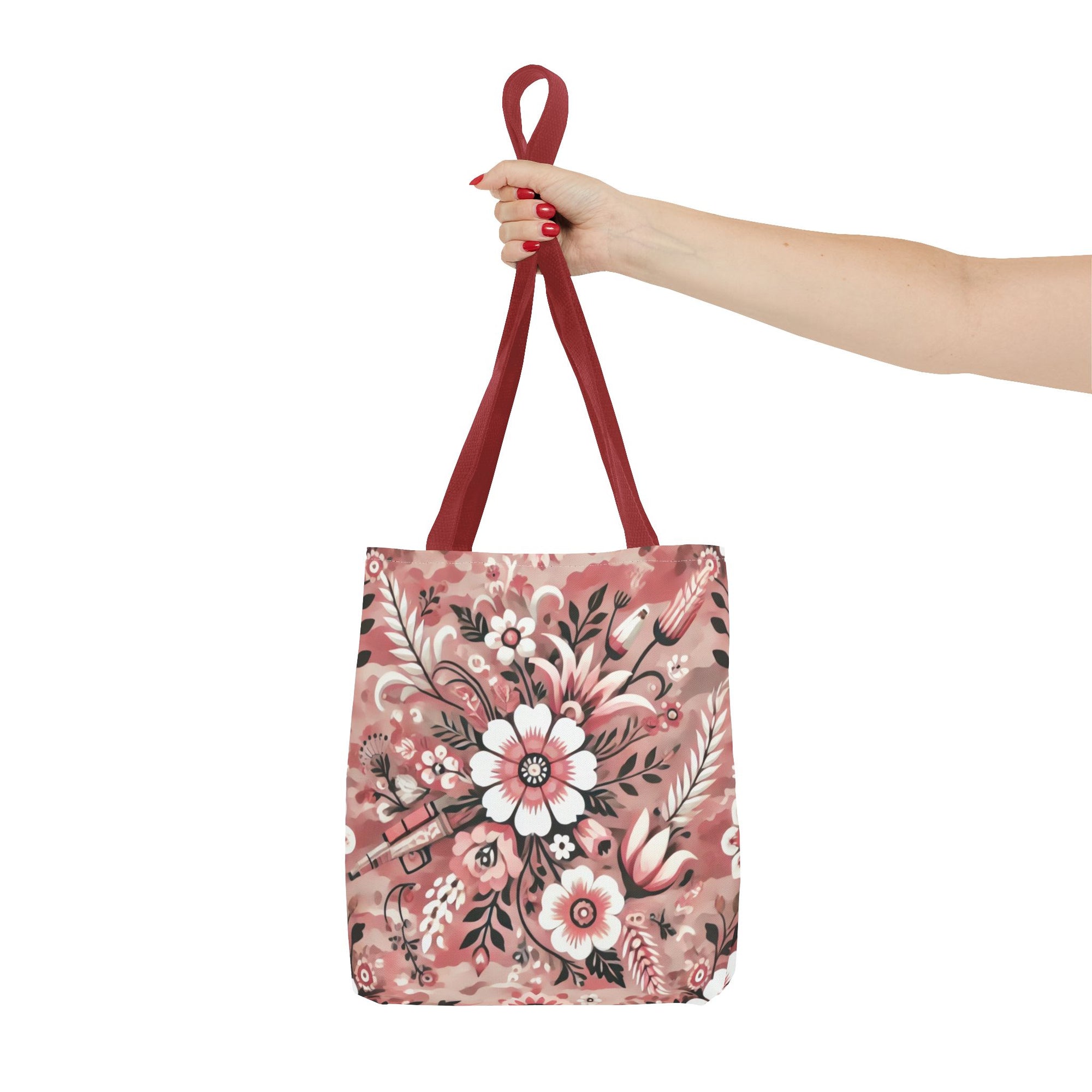 Pink Camouflage Floral Pattern Tote Bag