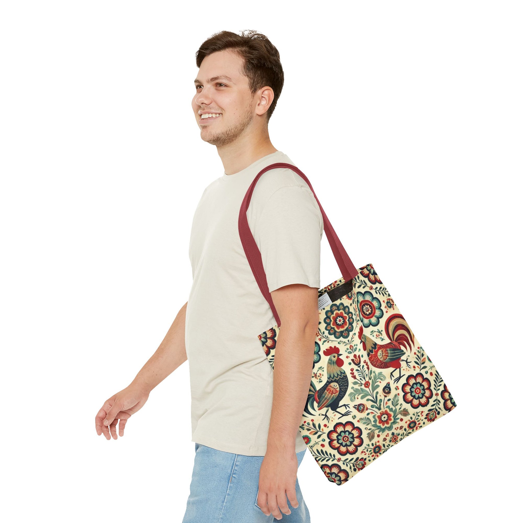 Polish Rooster Retro Themed Tote Bag