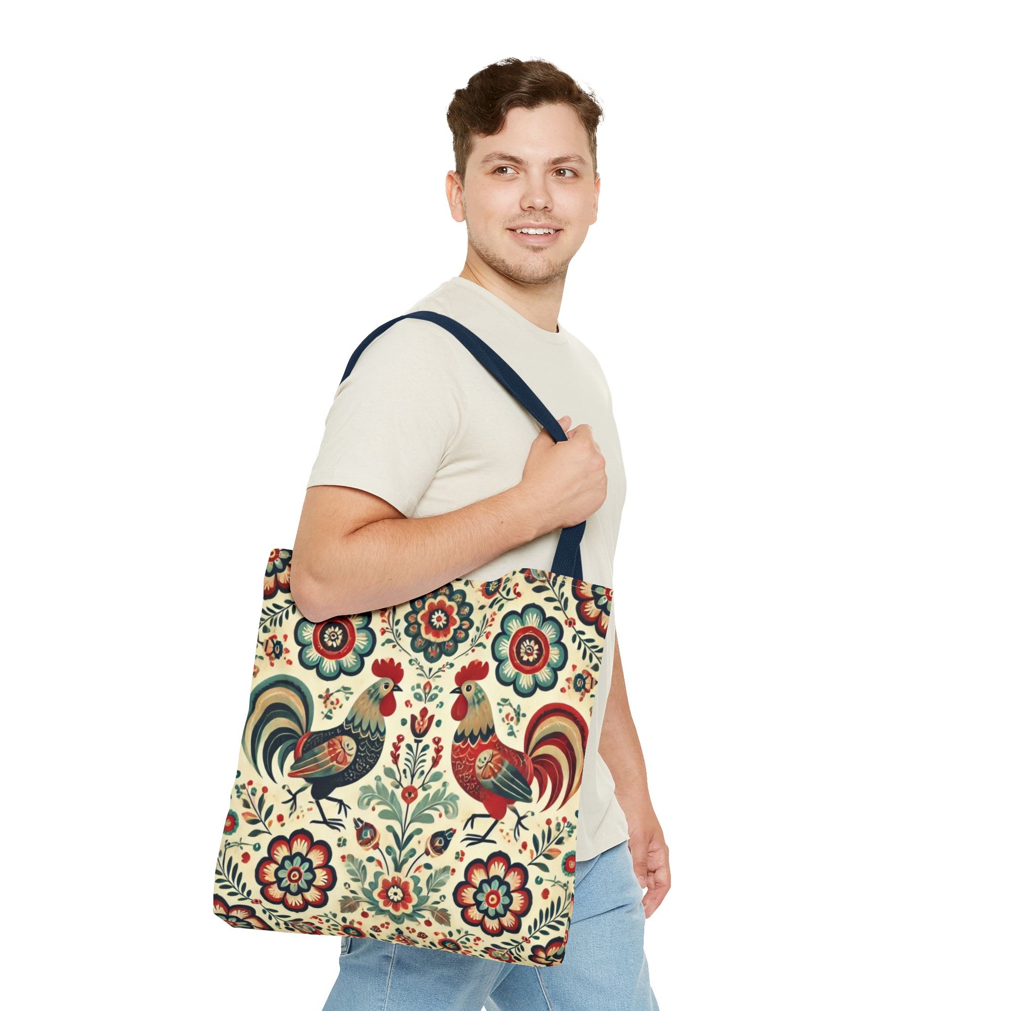Polish Rooster Retro Themed Tote Bag