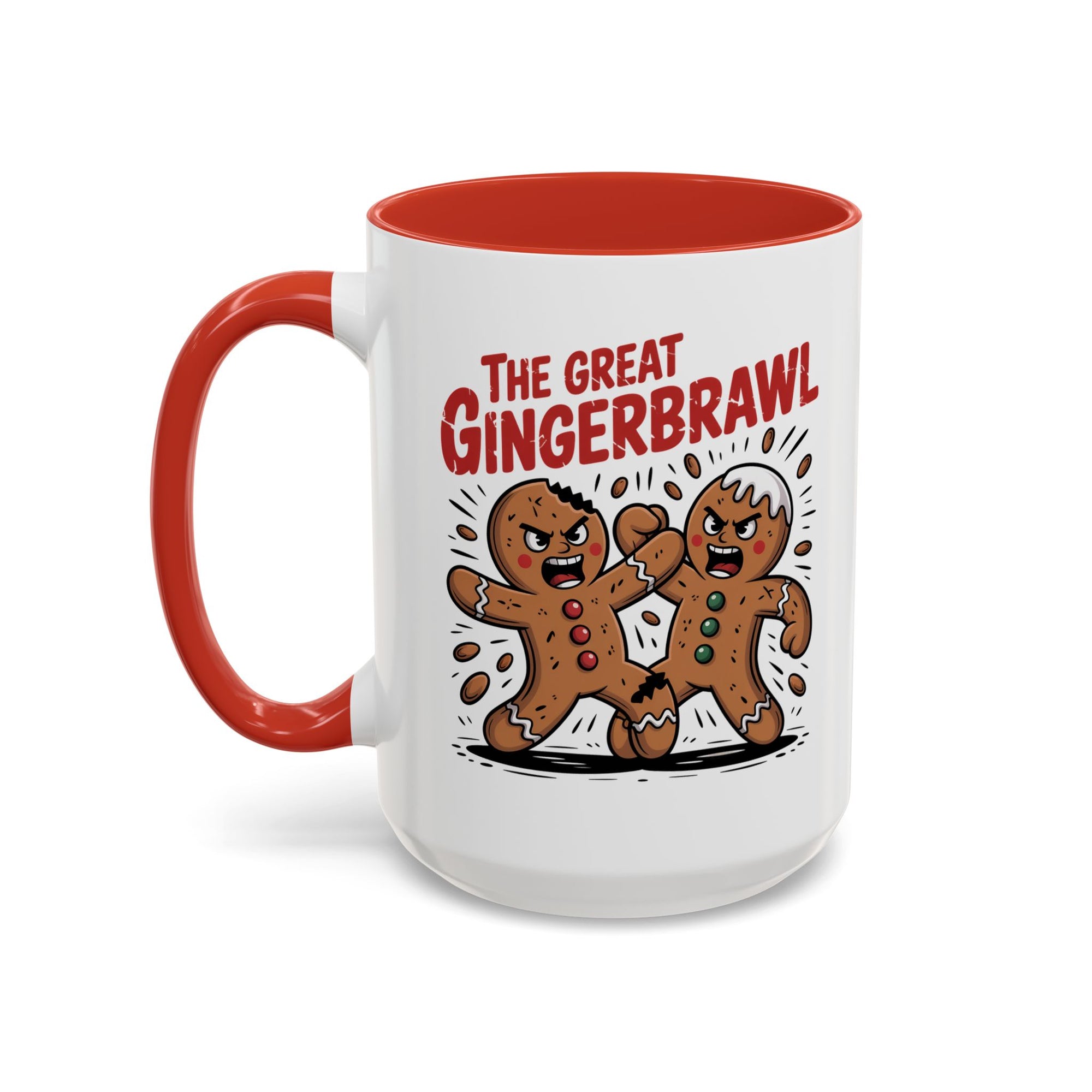 Gingerbread Man GingerBrawl Coffee Mug With Color Inside