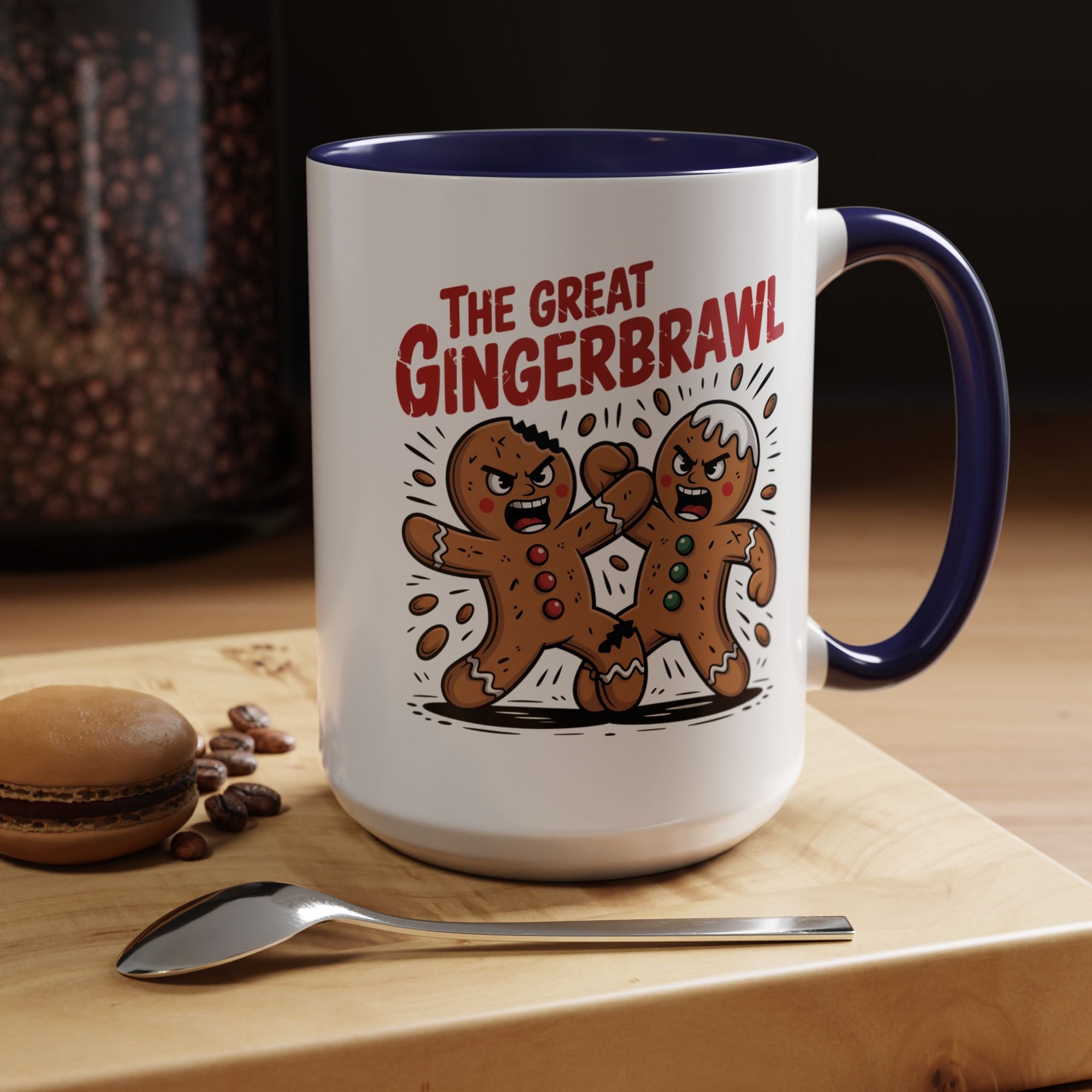 Gingerbread Man GingerBrawl Coffee Mug With Color Inside