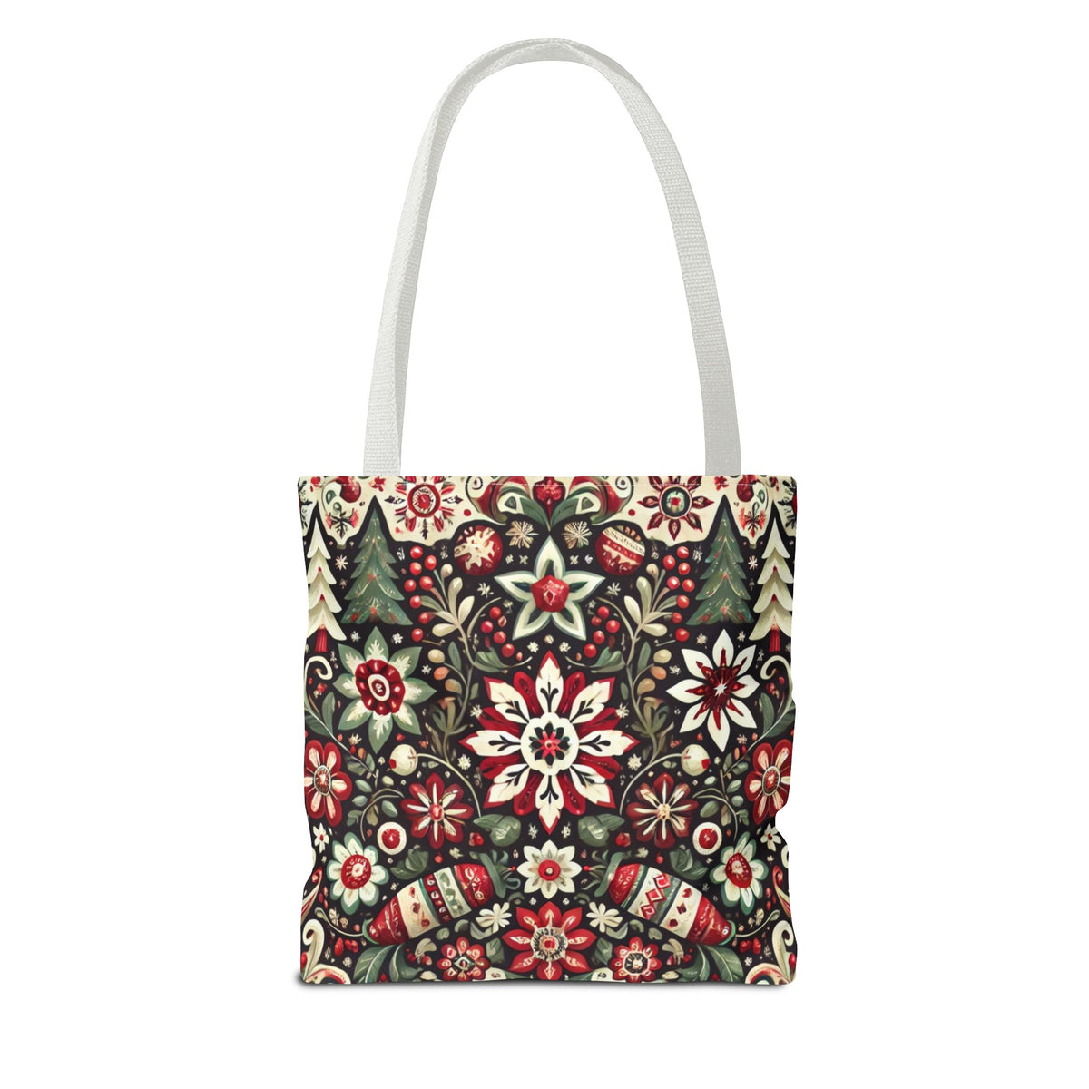 Antique Holiday Retro Christmas Folk Art Tote Bag