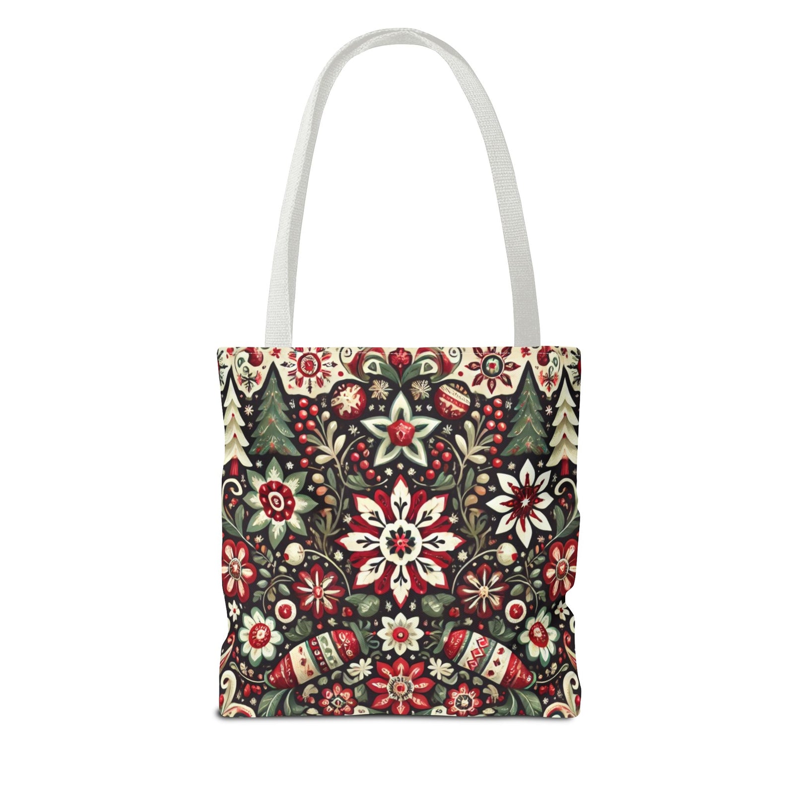 Antique Holiday Retro Christmas Folk Art Tote Bag