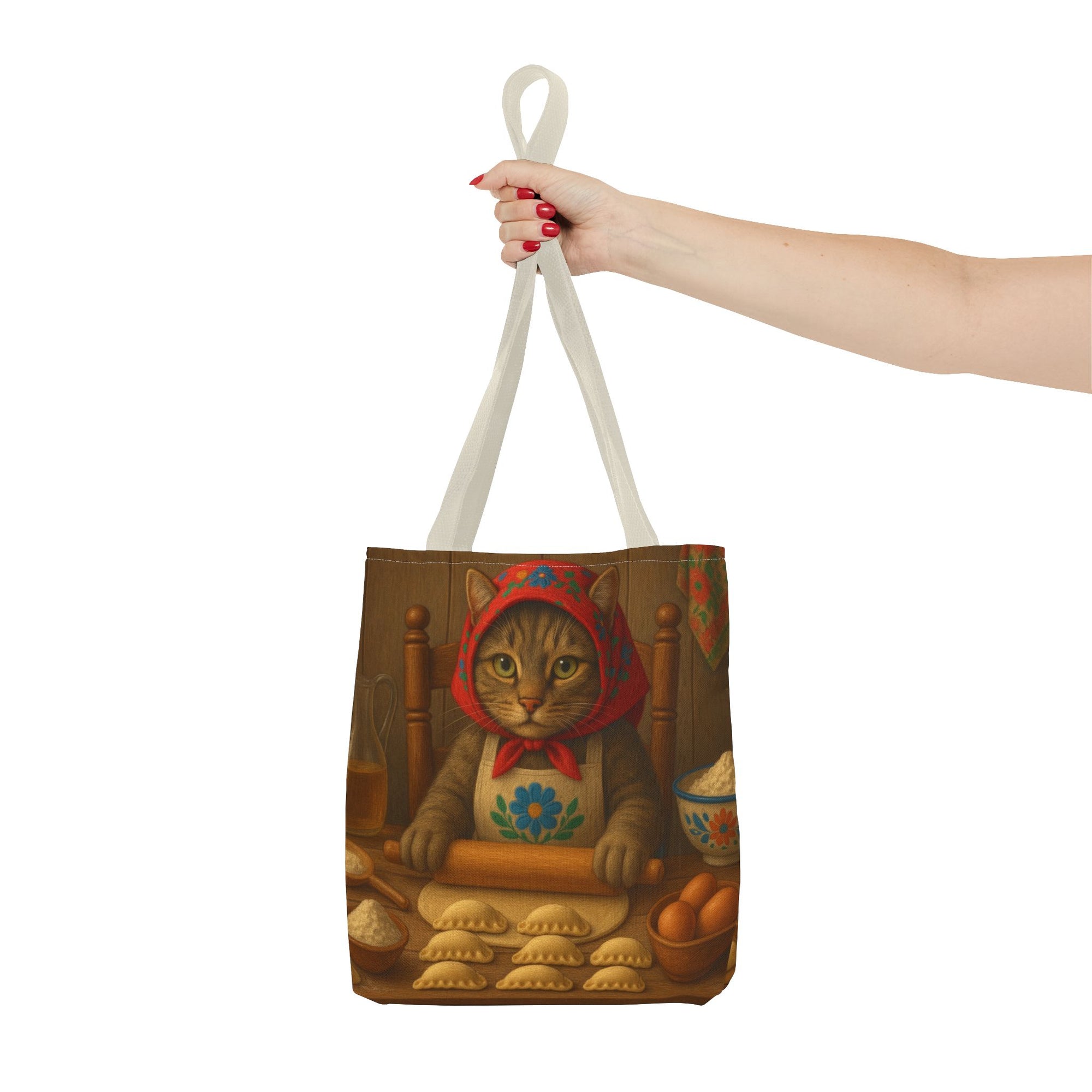 Slovak Babka Cat Making Pirohy Tote Bag
