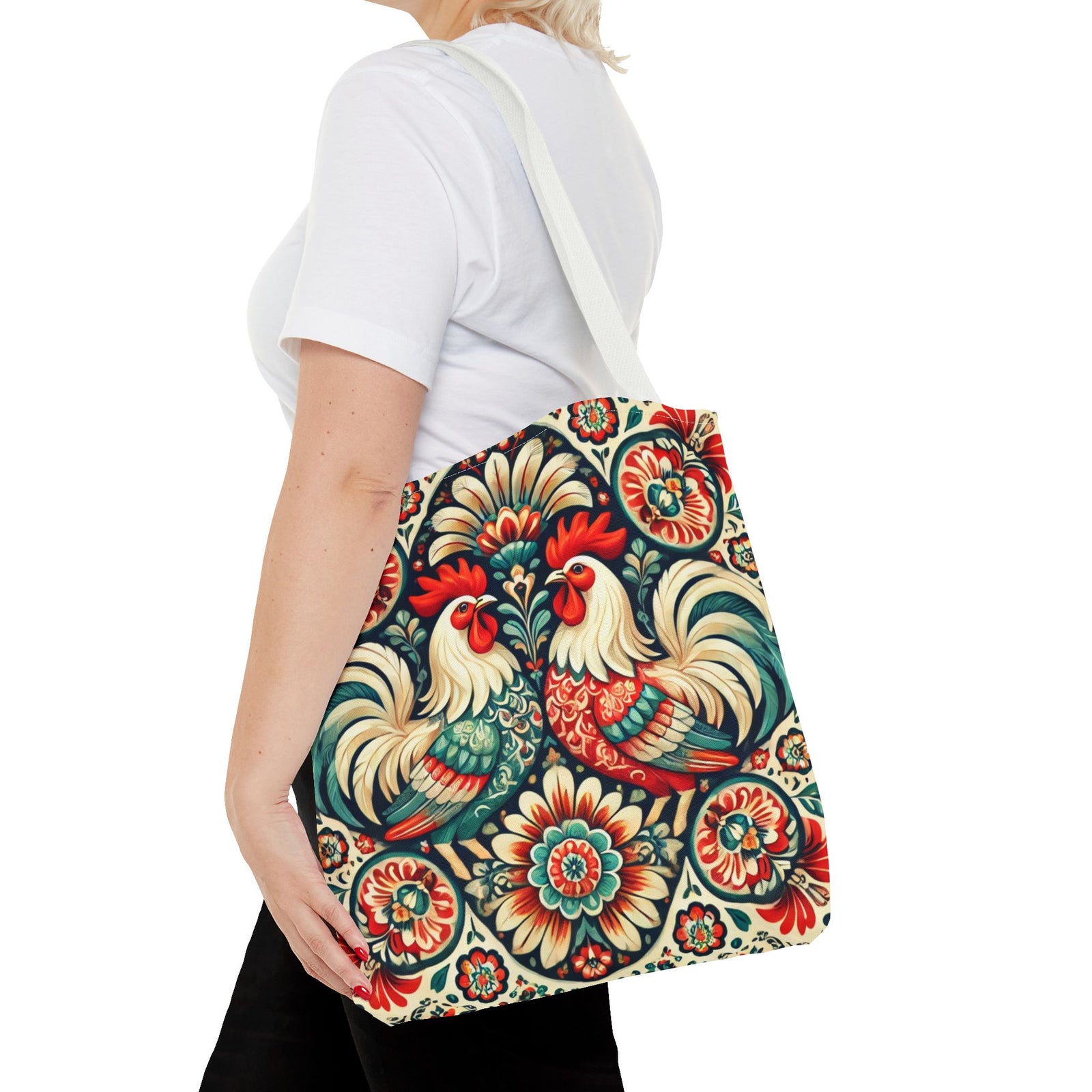 Retro Polish Chicken Pattern Tote Bag