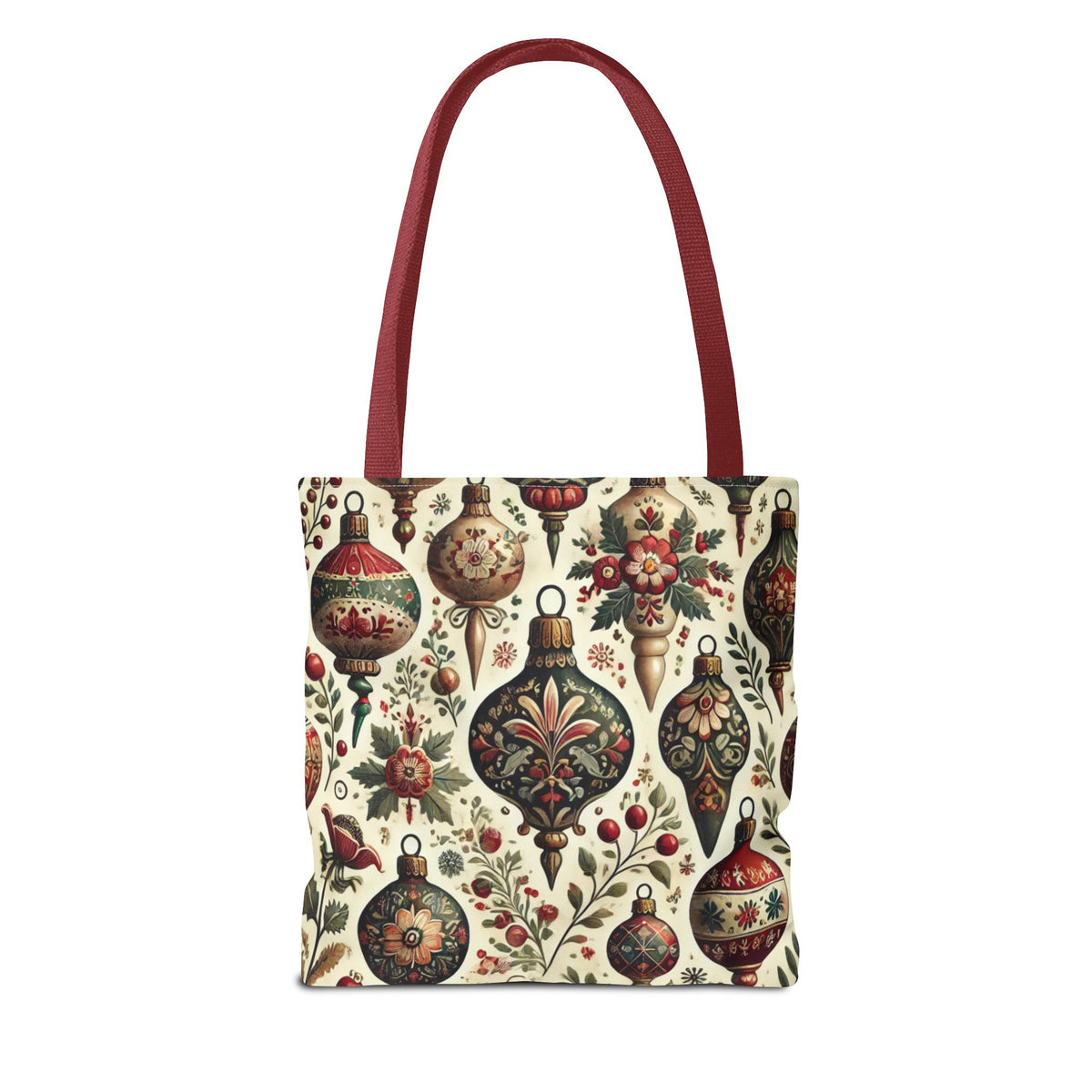 Vintage Christmas Bulbs Festive Holiday Tote Bag