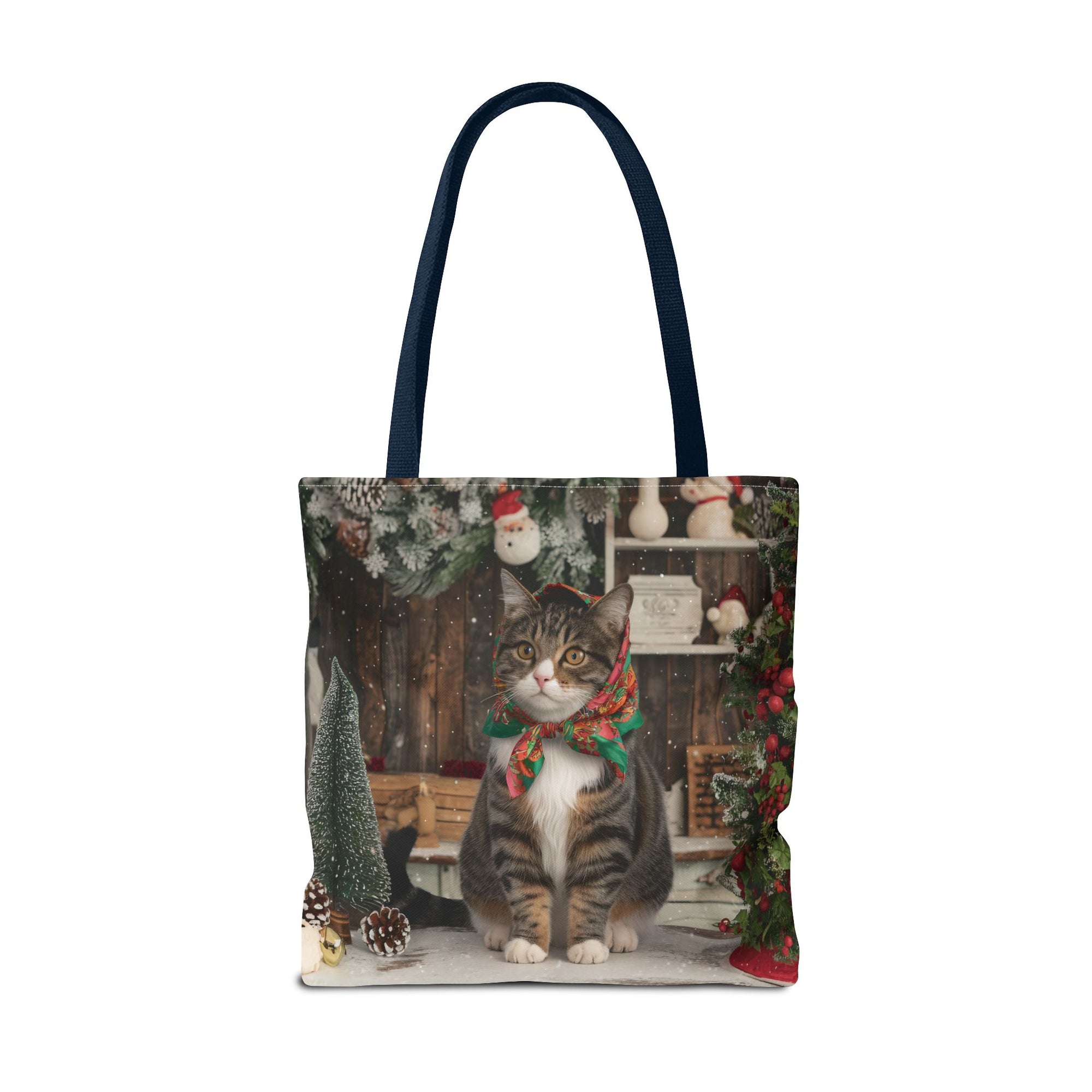 Babushka Cat Holiday Christmas Tote Bag