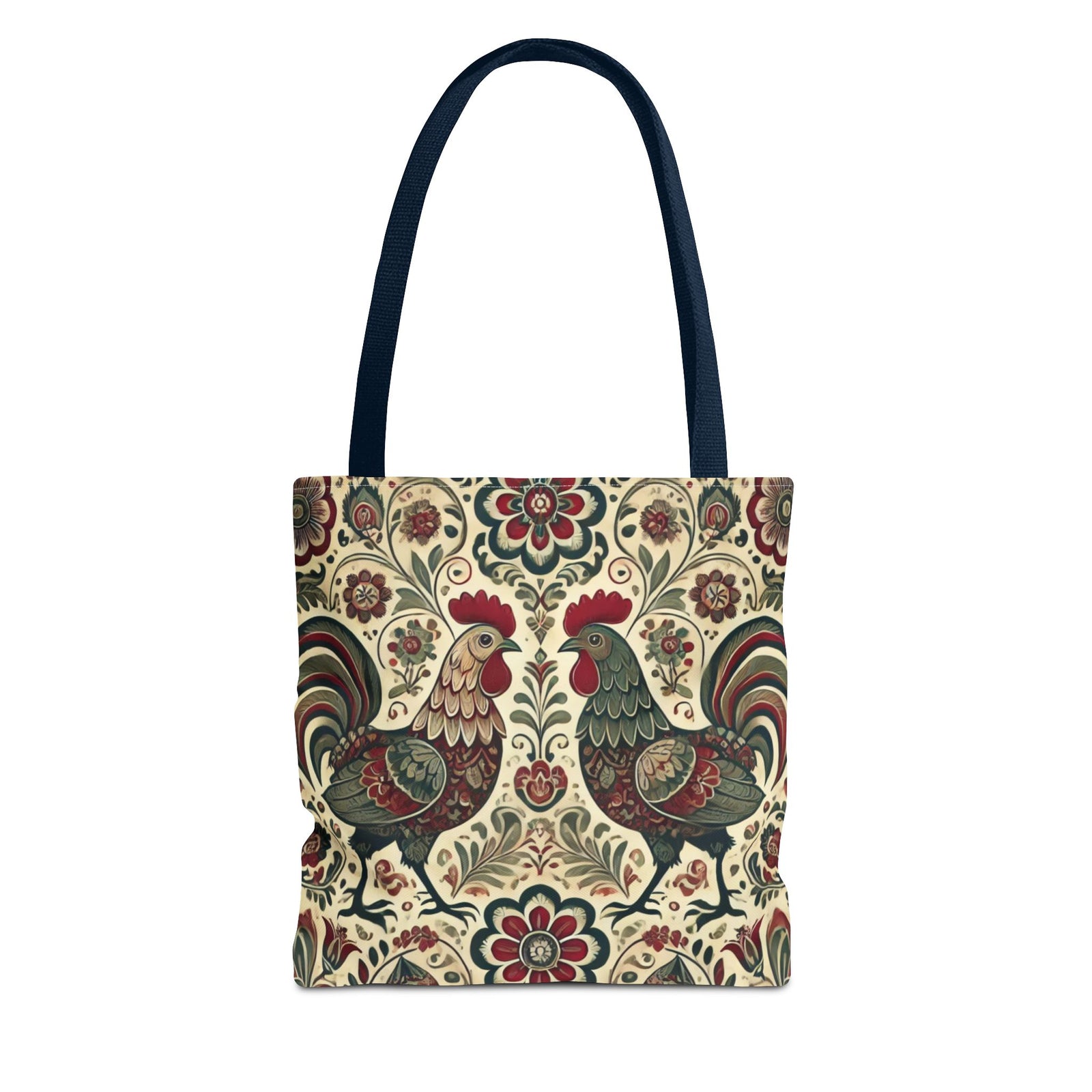 Retro Themed Polish Wycinanki Rooster Pattern Folk Art Tote Bag