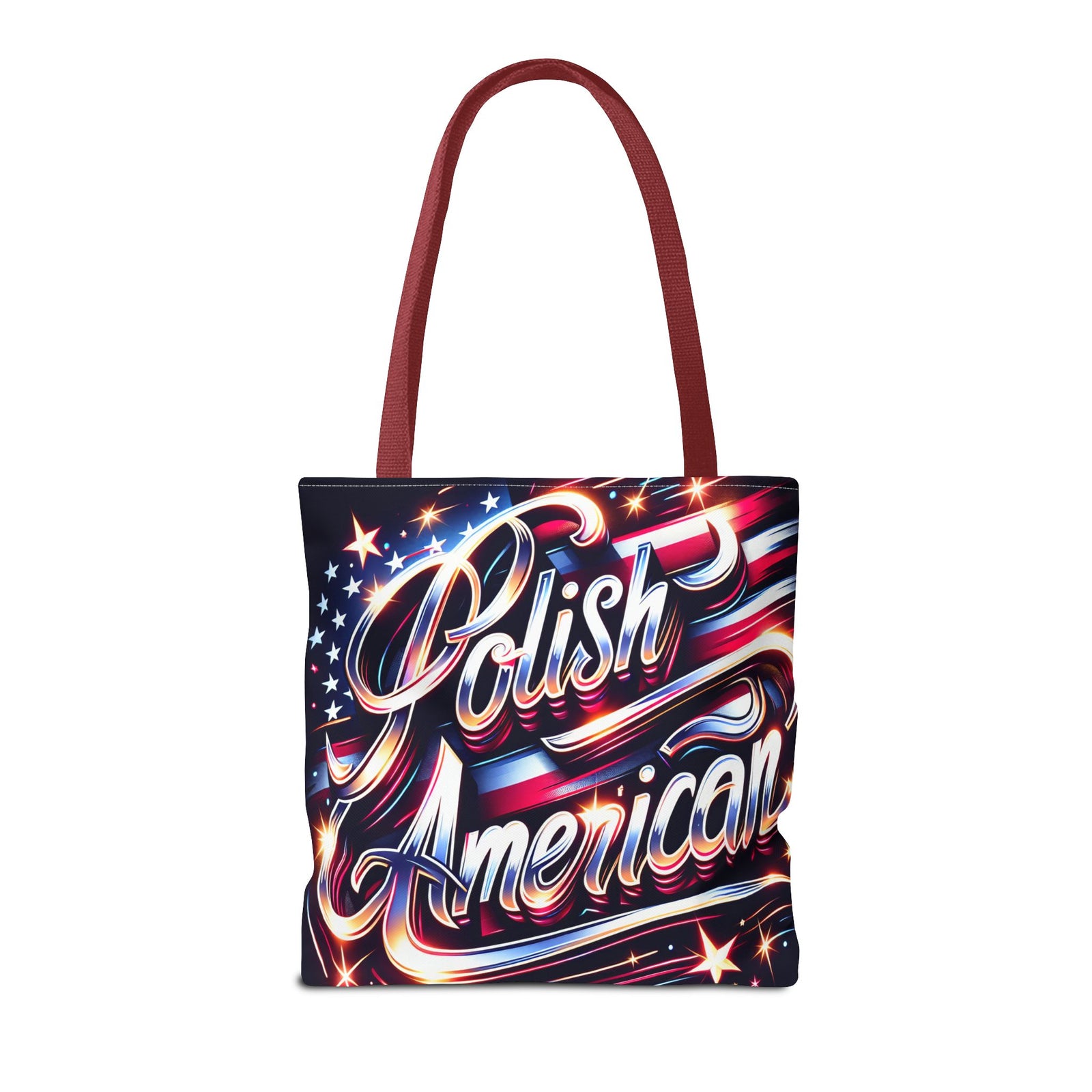 Polish American Patriotic Tote Bag - USA Flag Shoulder Bag for Independence Day
