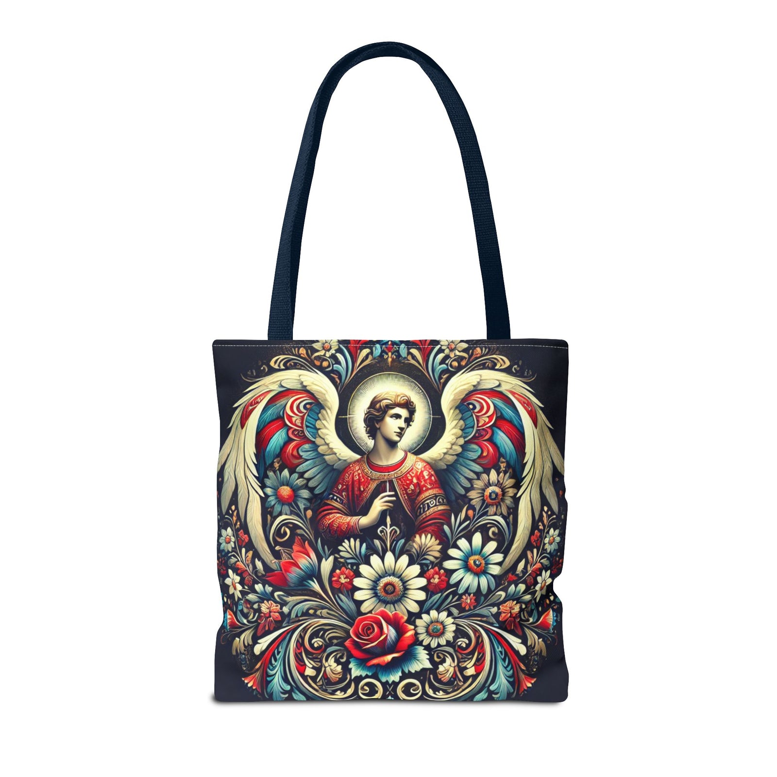 Archangel Michael Polish Floral Folk Art Tote Bag