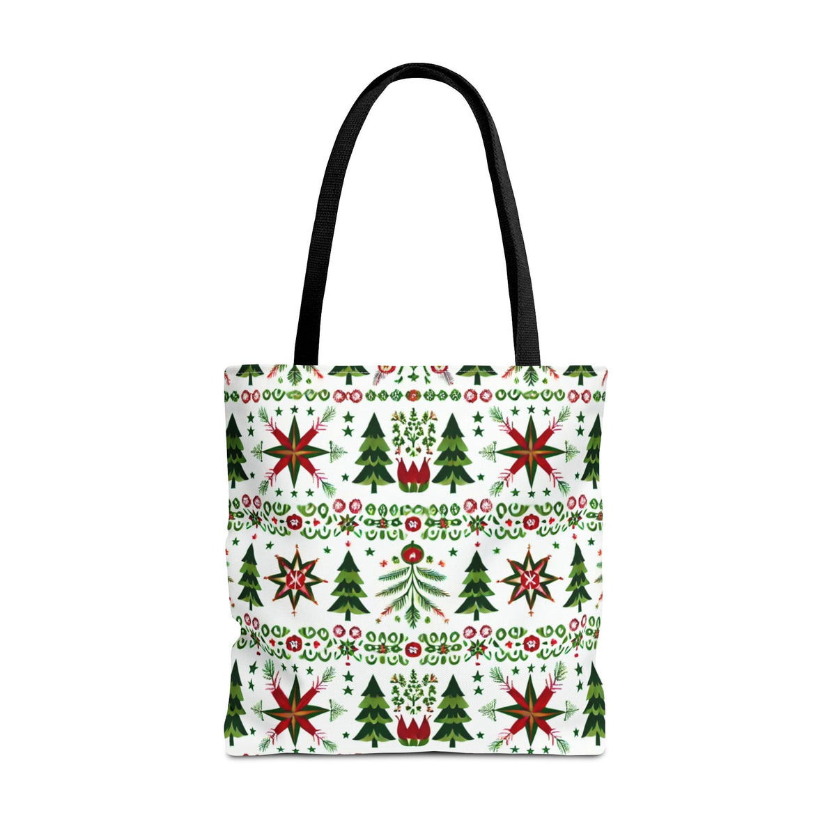 Polish Christmas Folk Art Pattern Stars Pines &amp; Florals Tote Bag