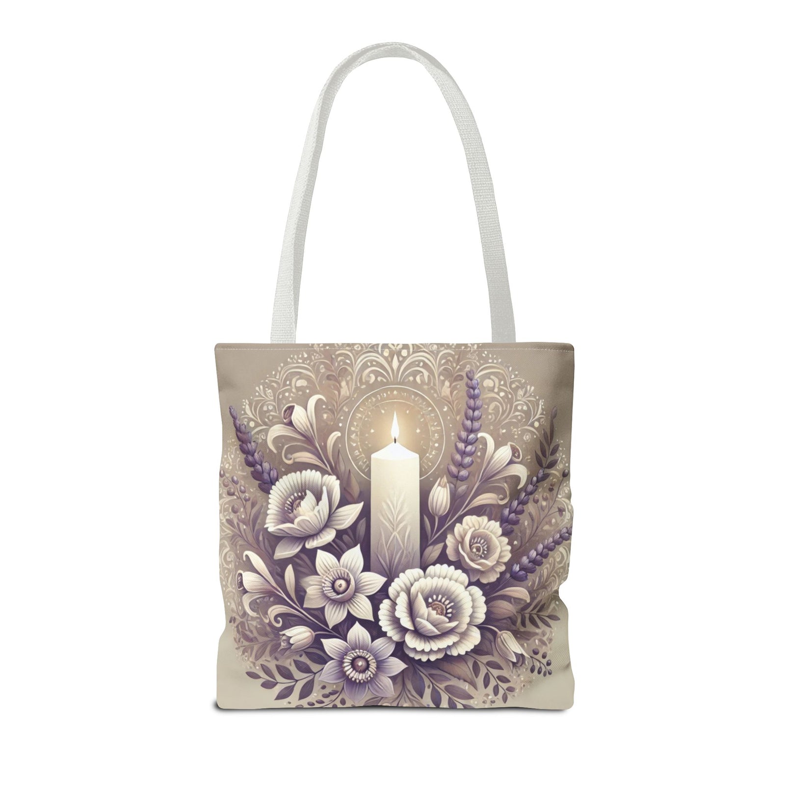 All Saints Day Religious Floral Folk Art Tote Bag