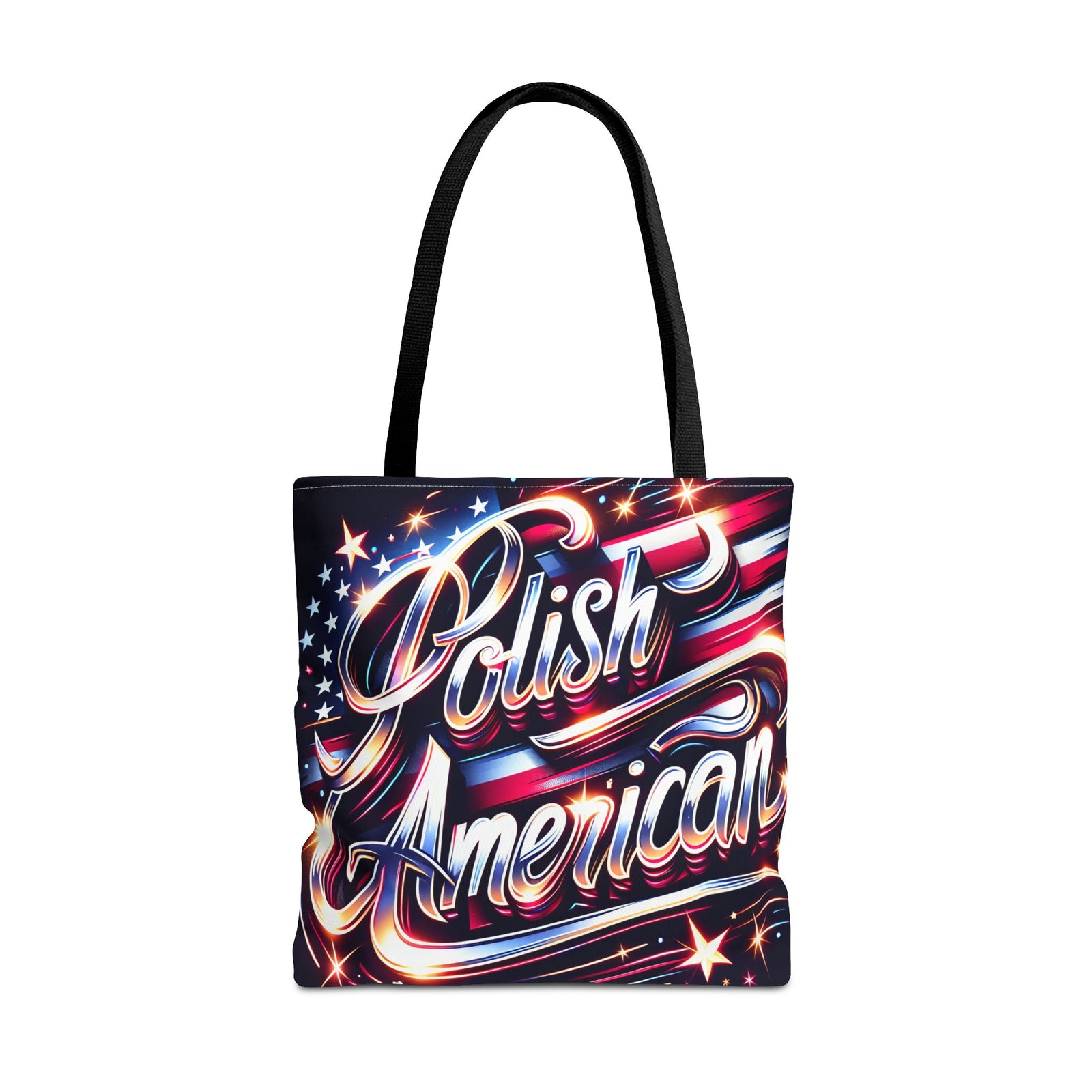 Polish American Patriotic Tote Bag - USA Flag Shoulder Bag for Independence Day