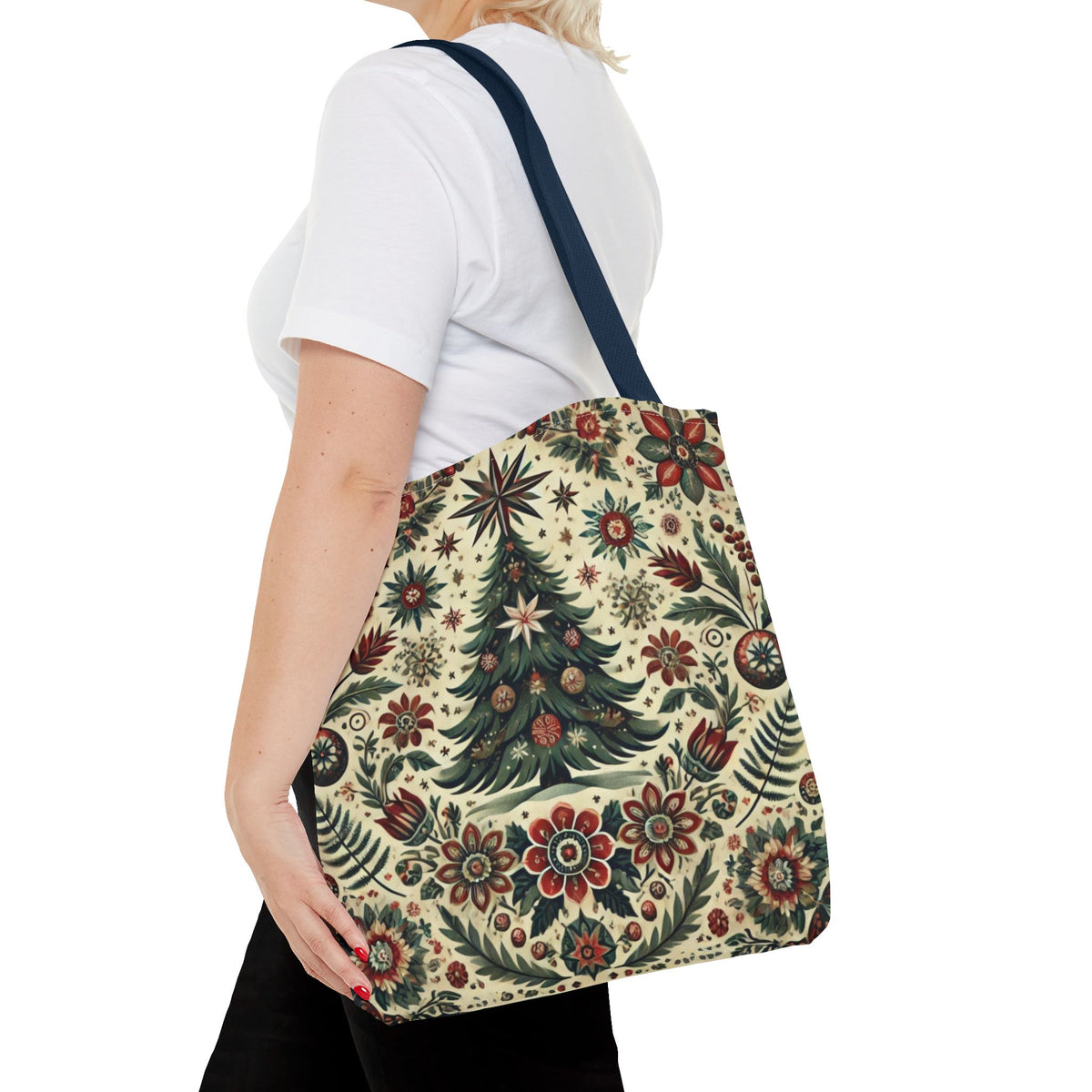 Vintage Christmas Tree Retro Tote Bag