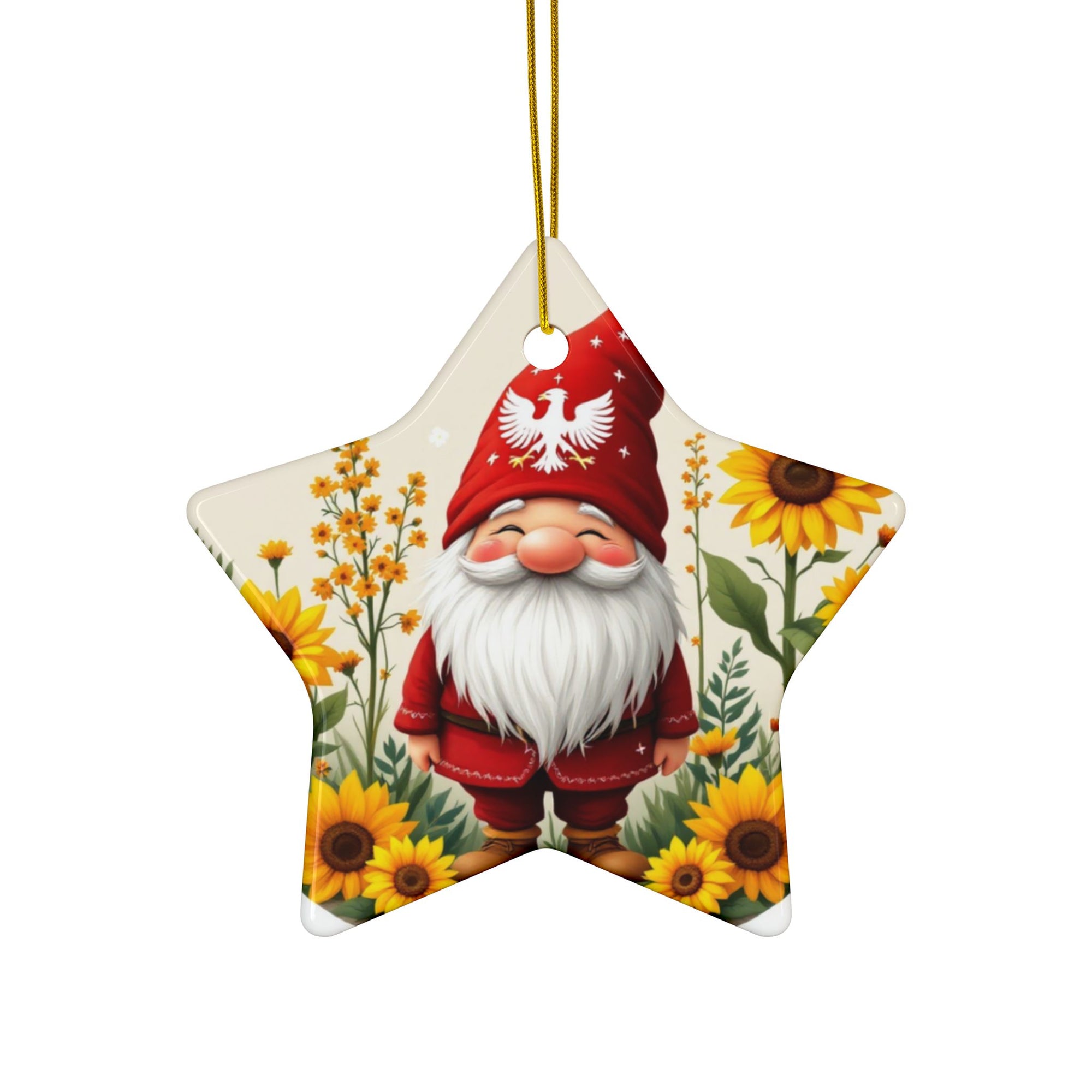 Polish Gnome Smiling Ceramic Ornaments