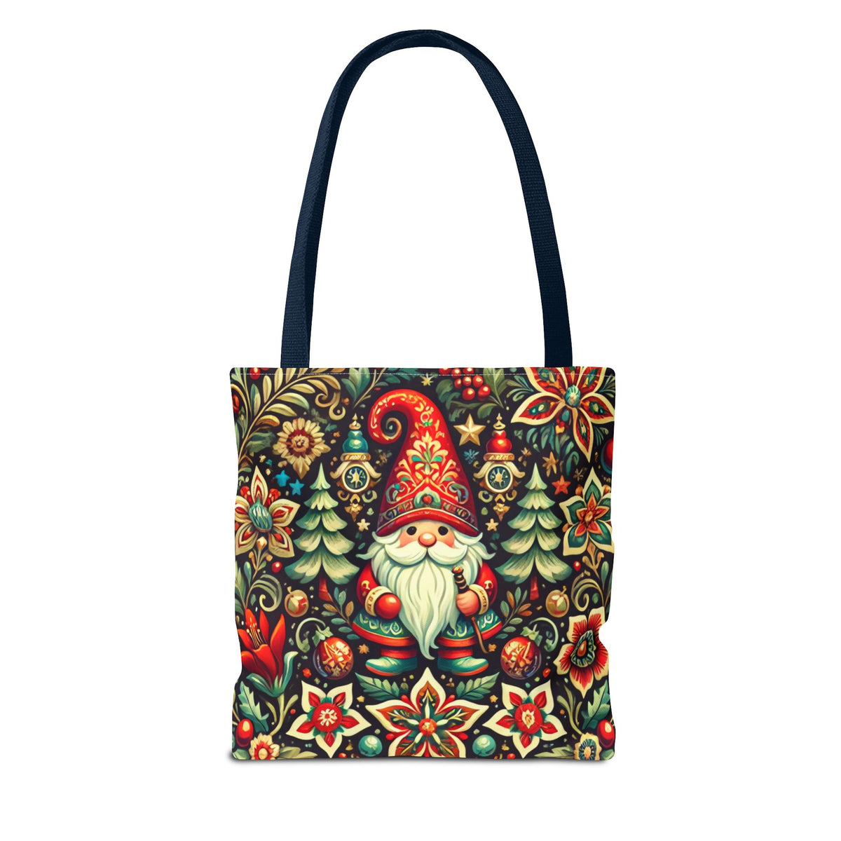 Christmas Gnome Festive Holiday Polish Folk Art Pattern Tote Bag