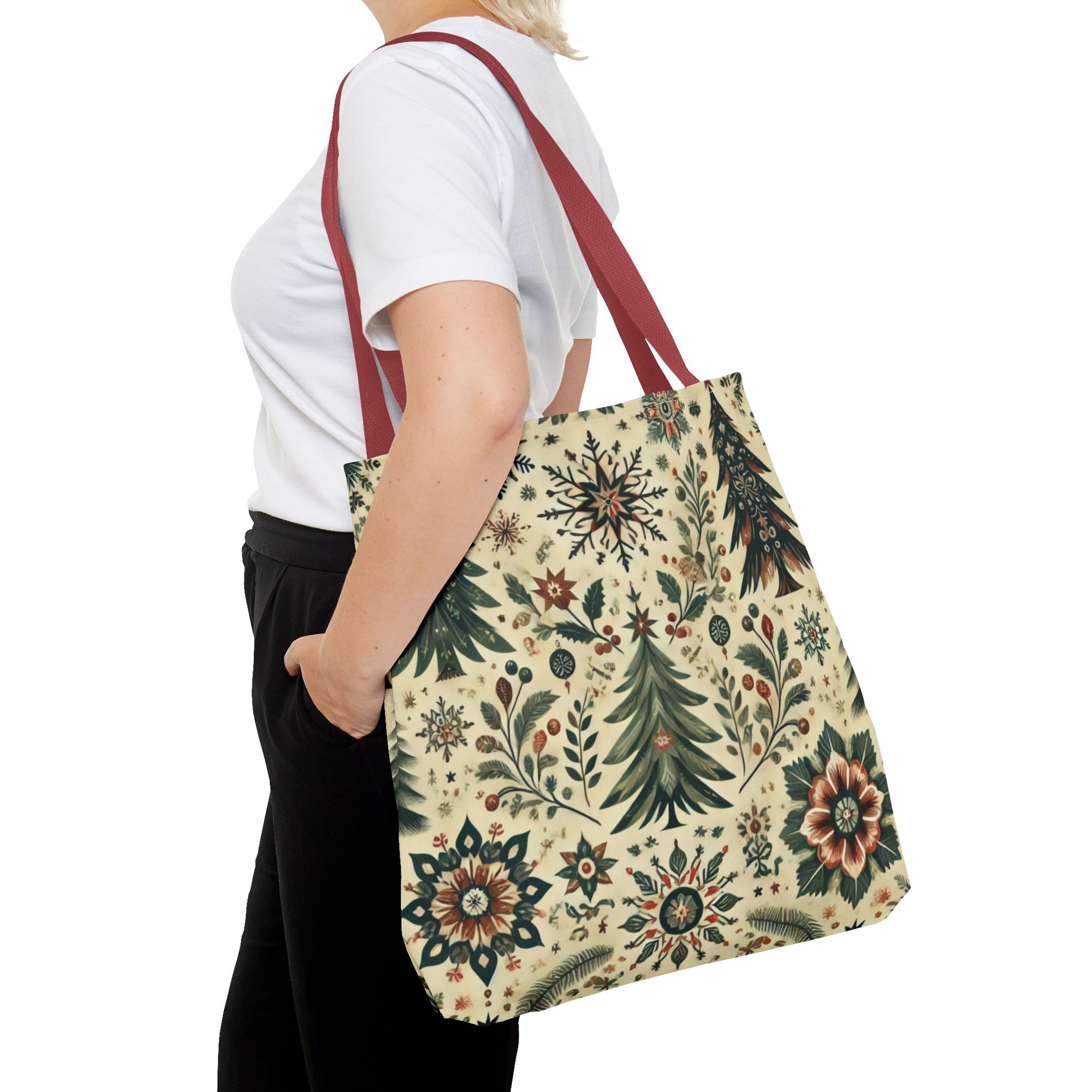 Vintage Retro Christmas Tree Holiday Tote Bag