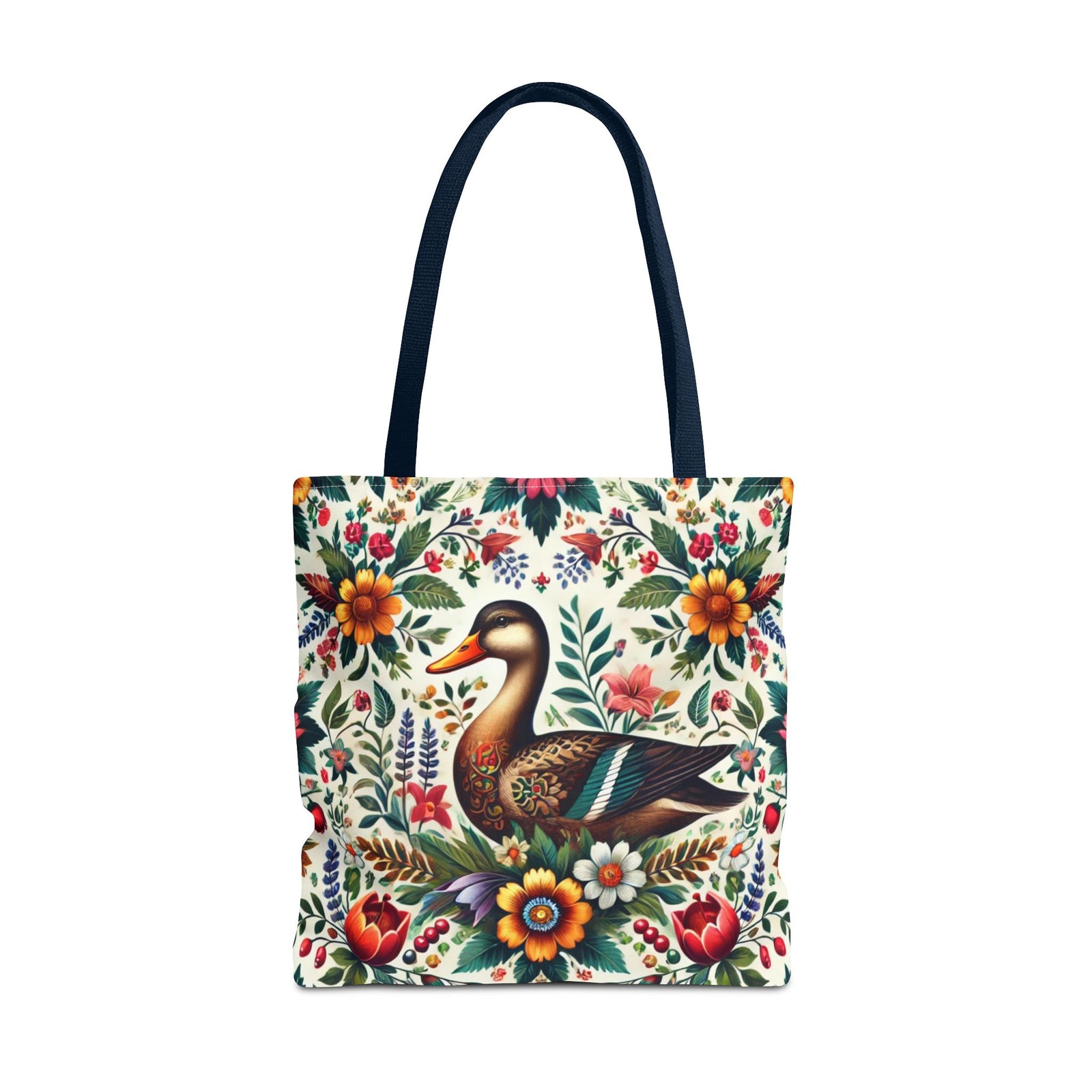 Duck Folk Art Floral Tote Bag