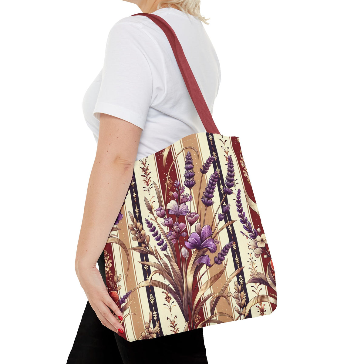 Lavender Floral Pattern Tote Bag