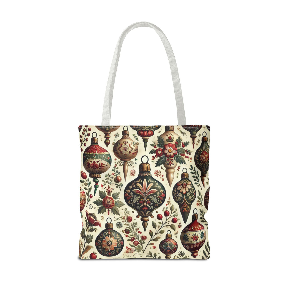 Vintage Christmas Bulbs Festive Holiday Tote Bag