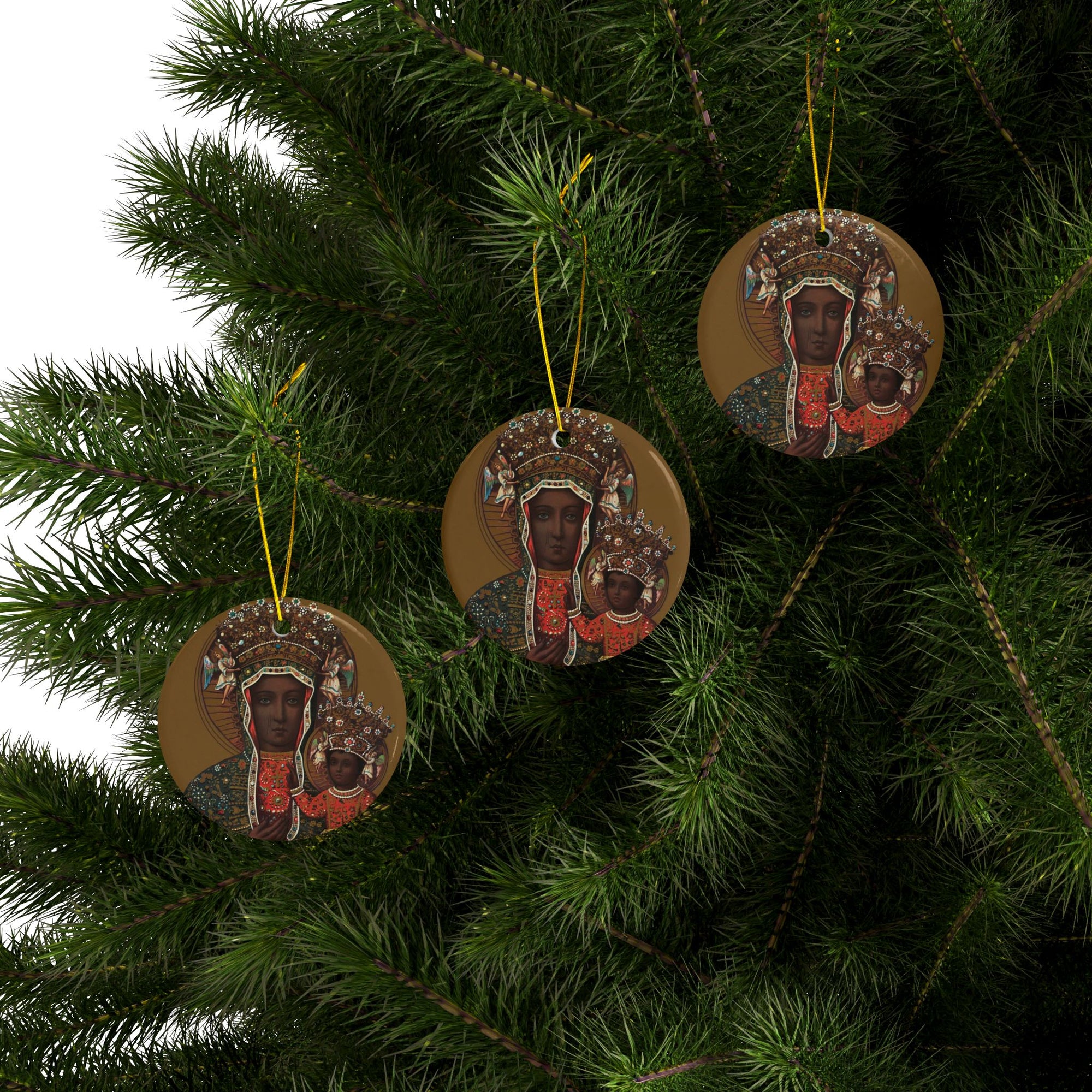 Black Madonna of Częstochowa Ceramic Ornament