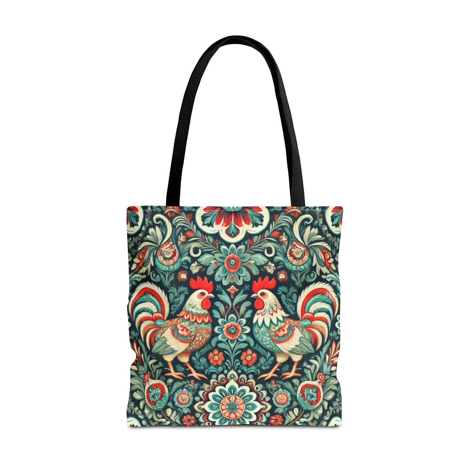 Polish Wycinanki Chickens Floral Design Tote Bag