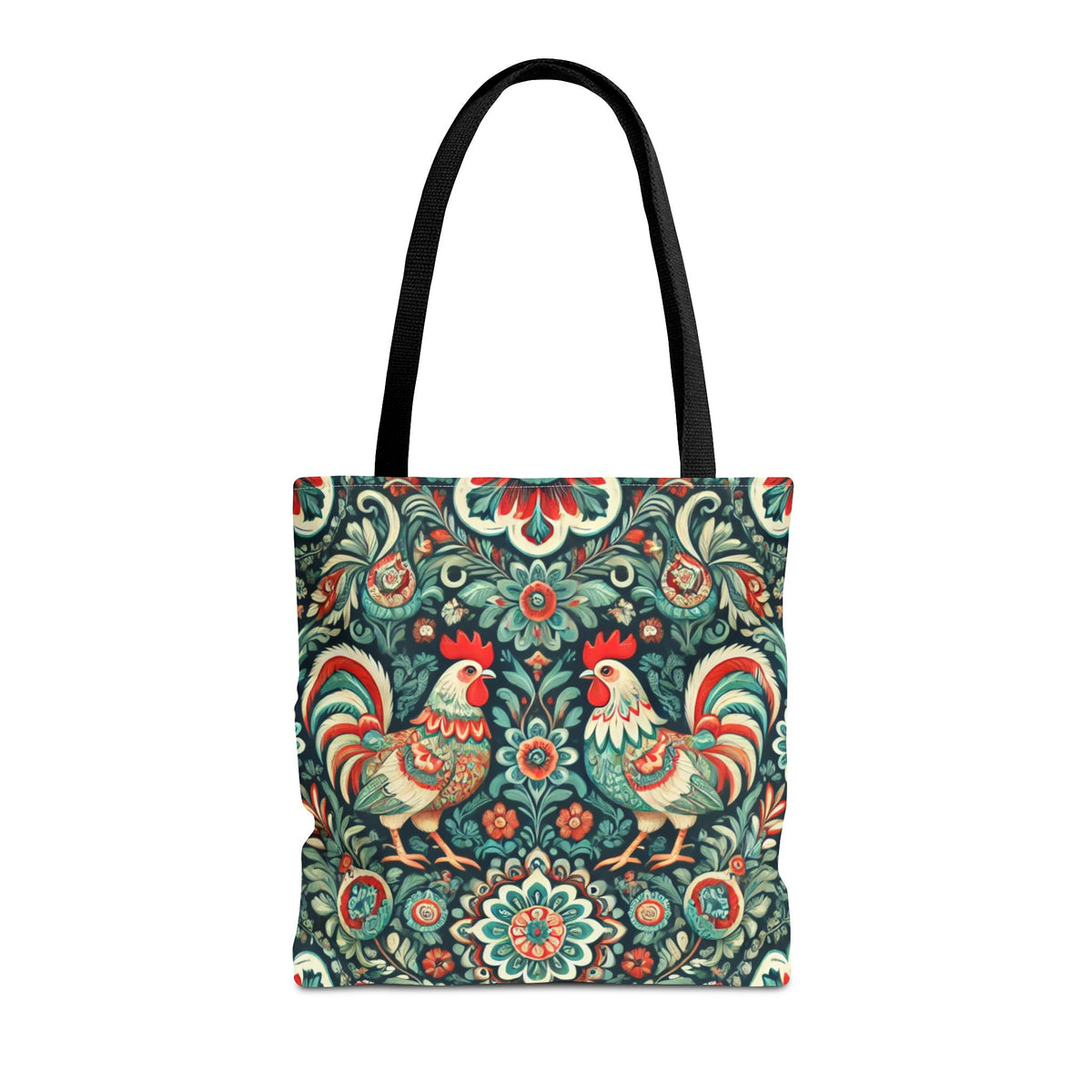 Polish Wycinanki Chickens Floral Design Tote Bag