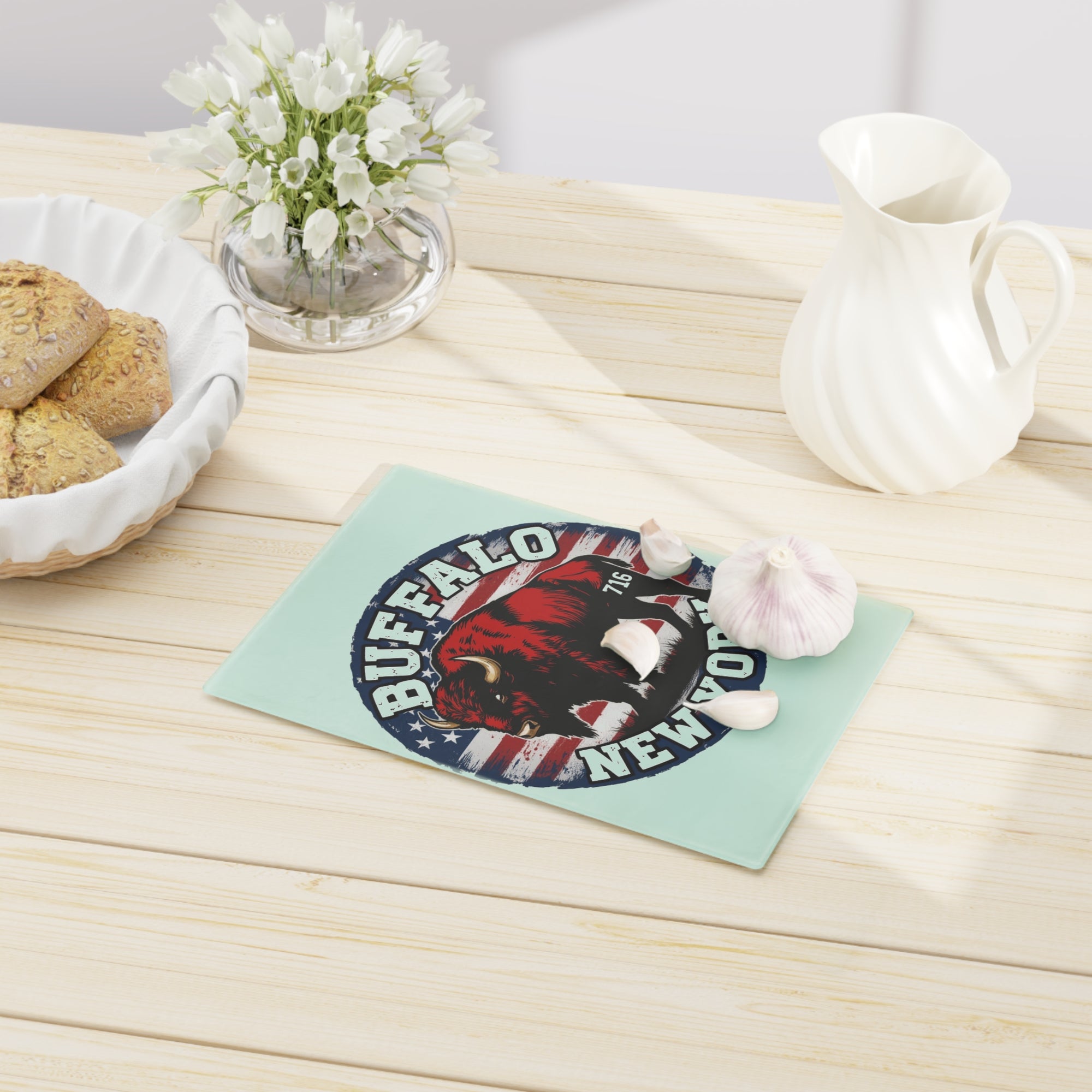 Buffalo NY 716 Tempered Glass Cutting Board