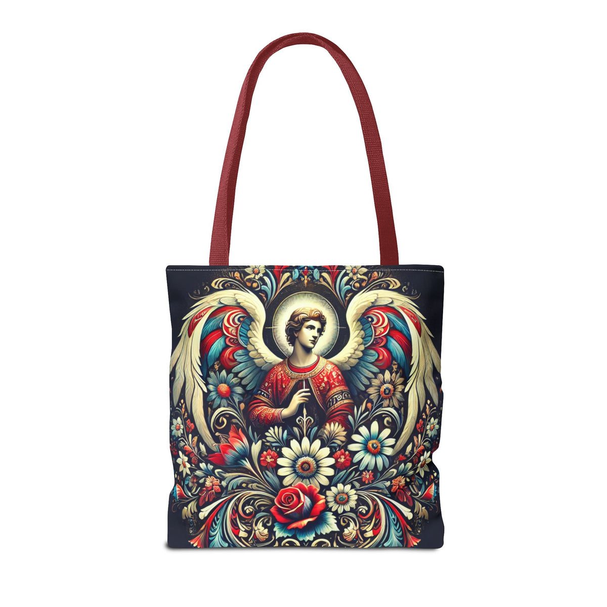 Archangel Michael Polish Floral Folk Art Tote Bag