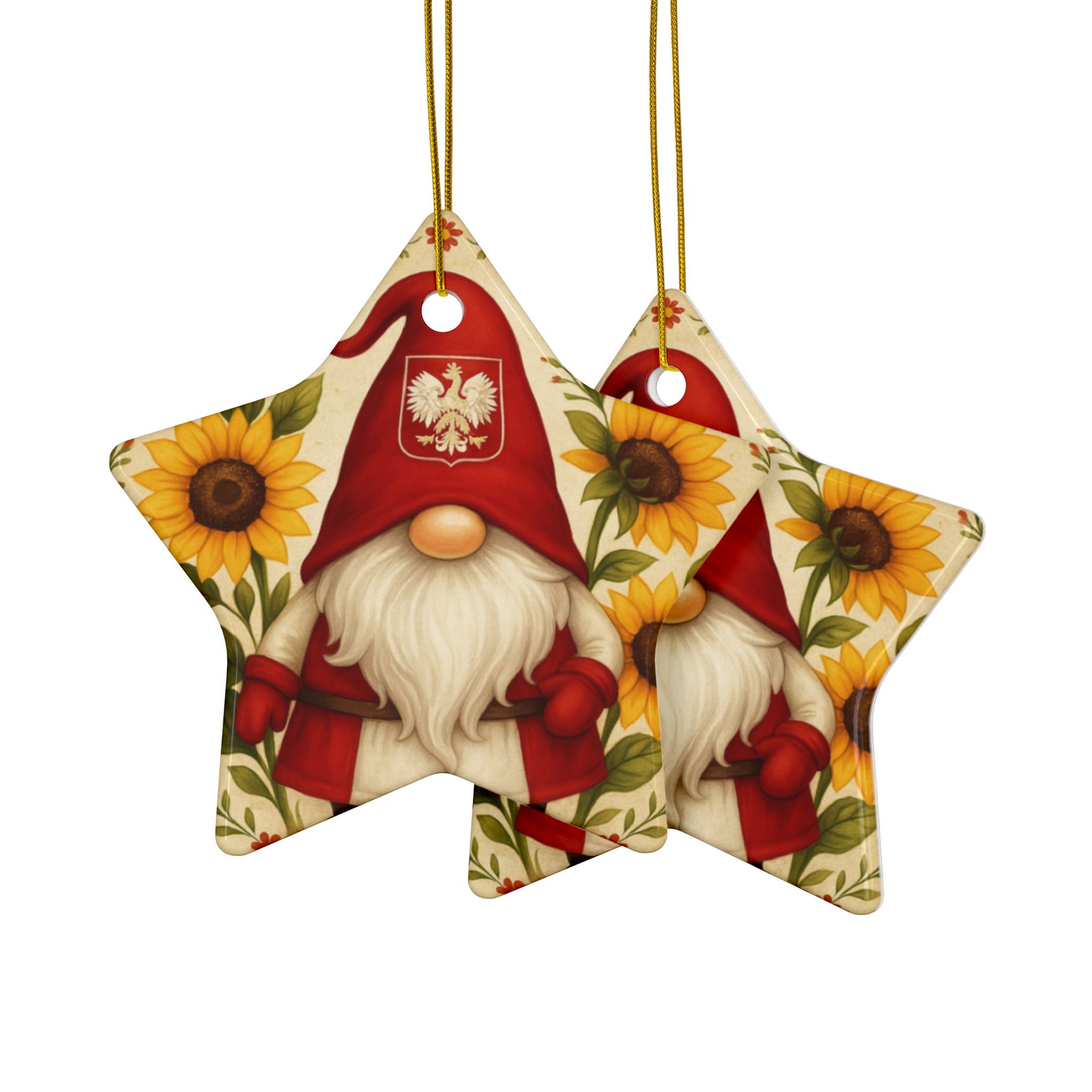 Cute Polish Gnone Ceramic Ornament,  2-Sided Design